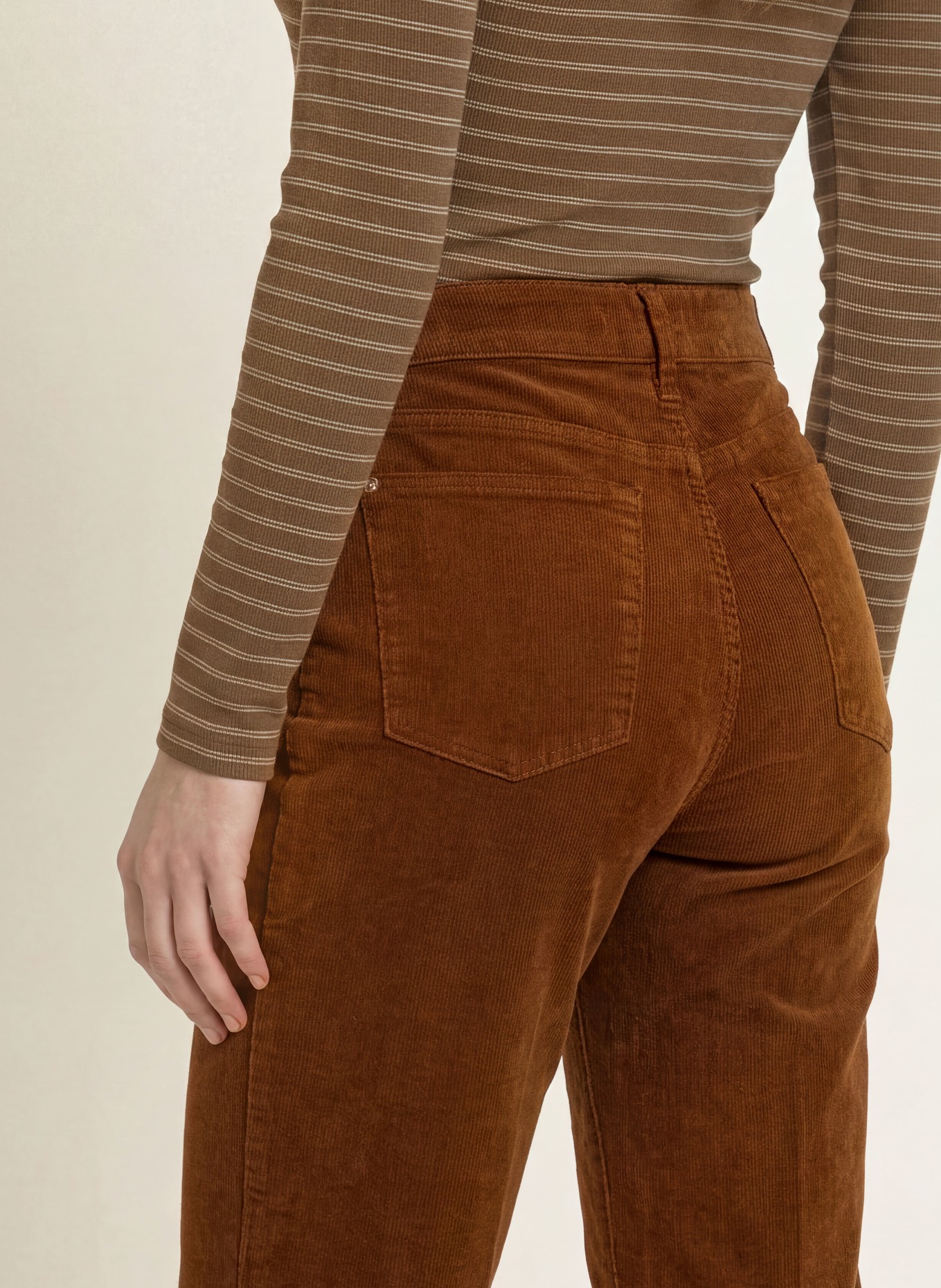 7 for all mankind Kordové kalhoty STOVEPIPE: 3RR CORDUROY COGNAC