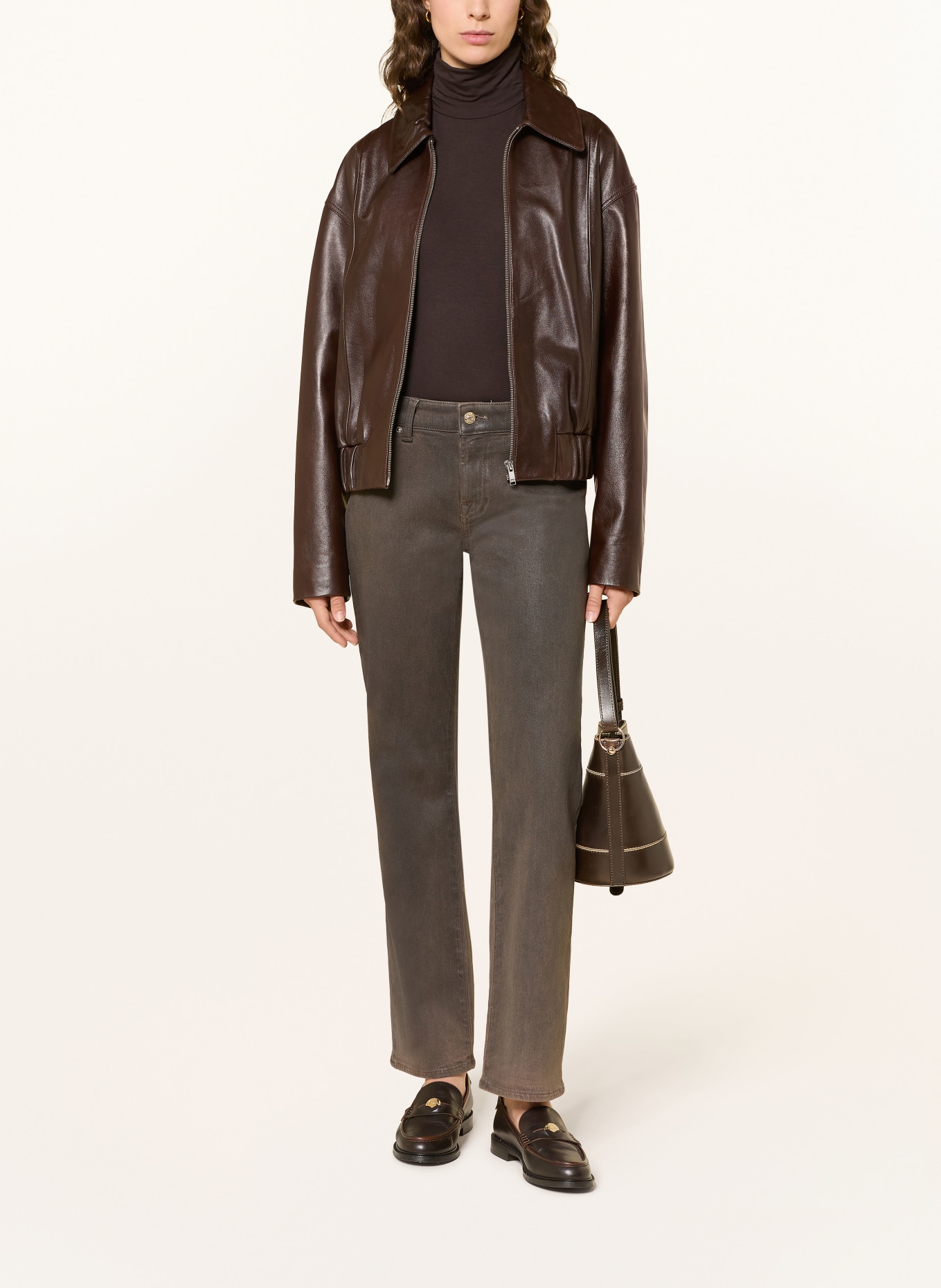 7 for all mankind Blugi drepți CALIE: 3TB VINTAGE COATING BROWN