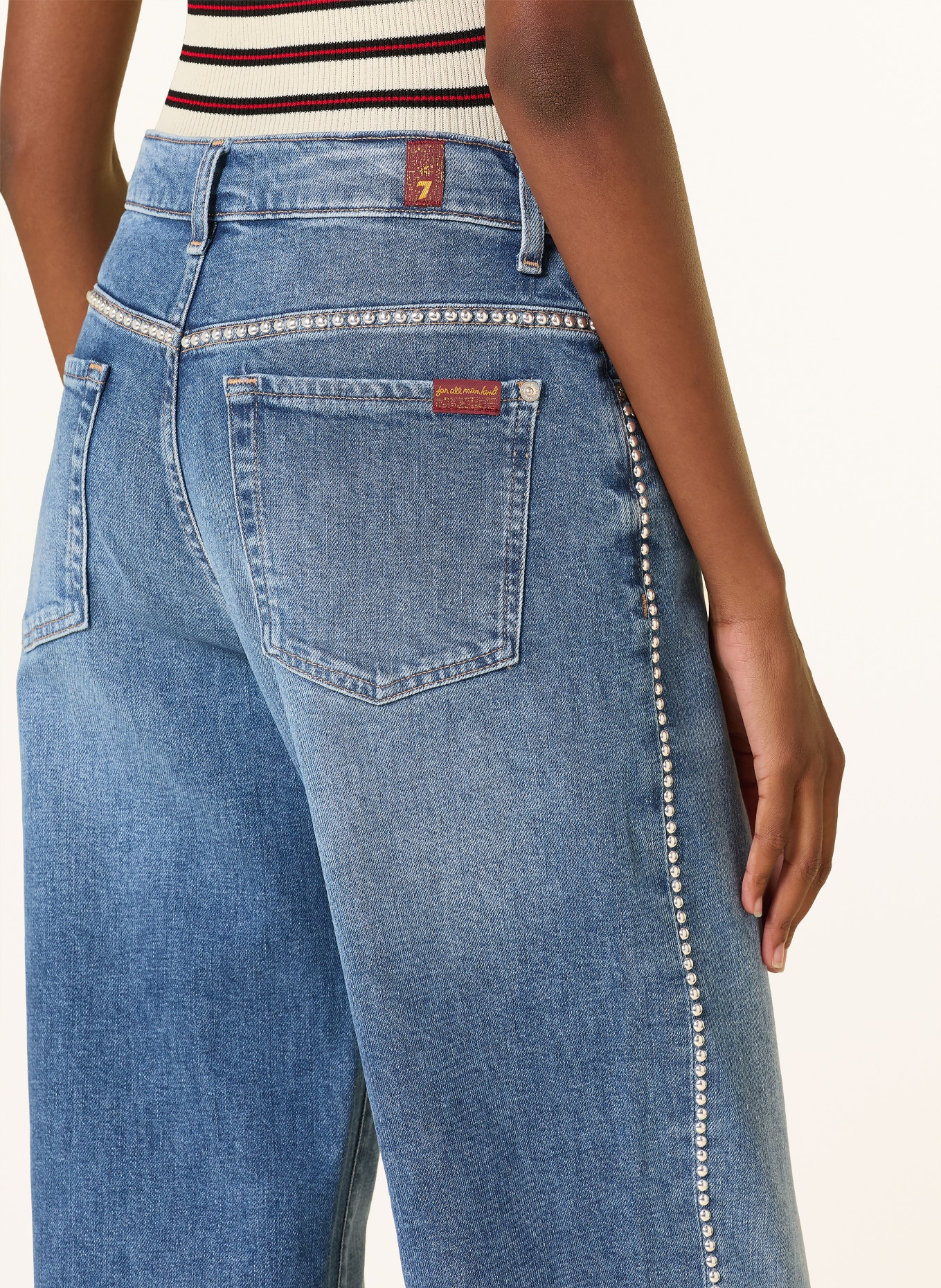 7 for all mankind Jean droit STOVEPIPE avec strass: 3S9 Avenue