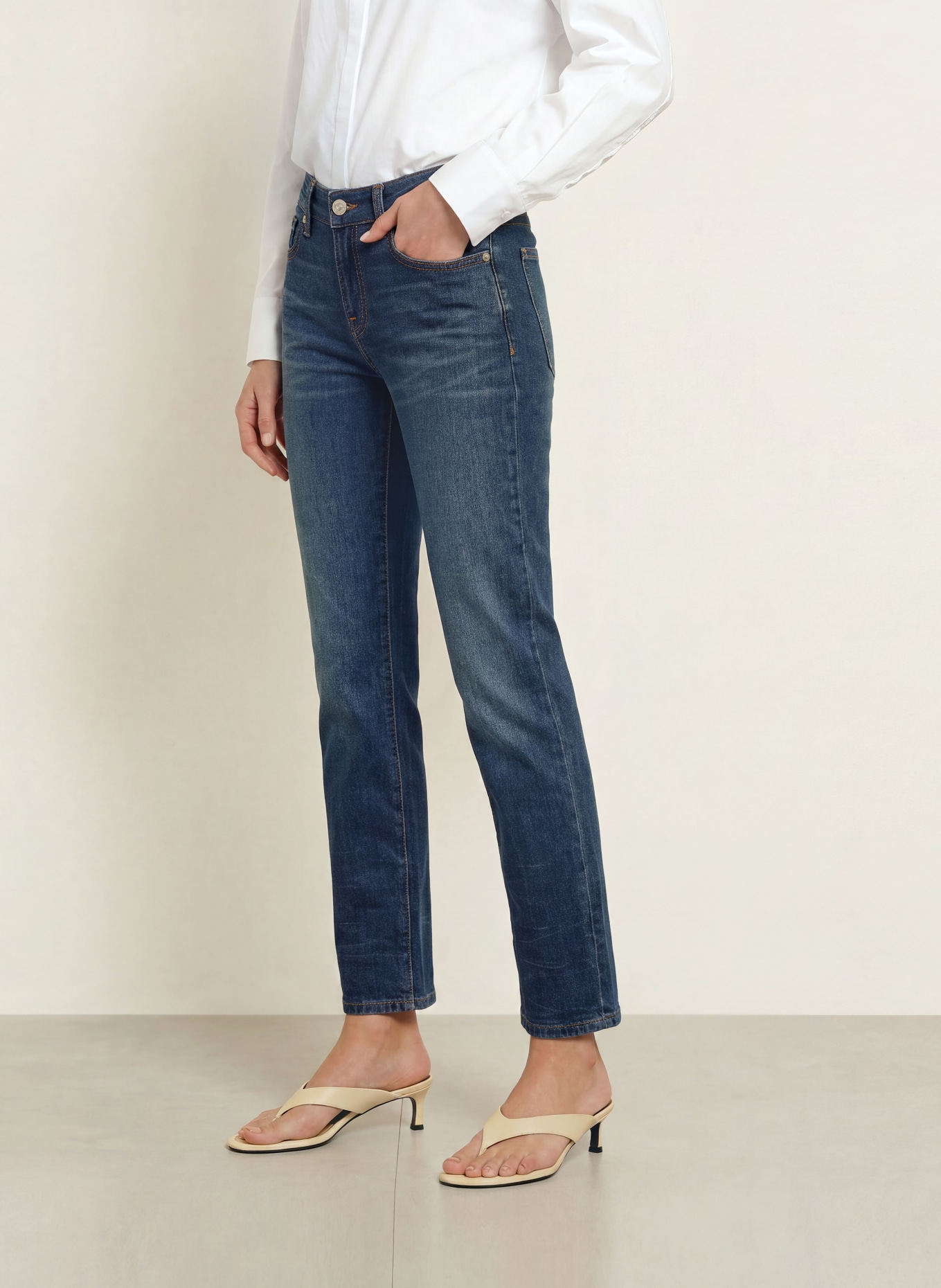 7 for all mankind Jean droit: 3TH STEEL MID