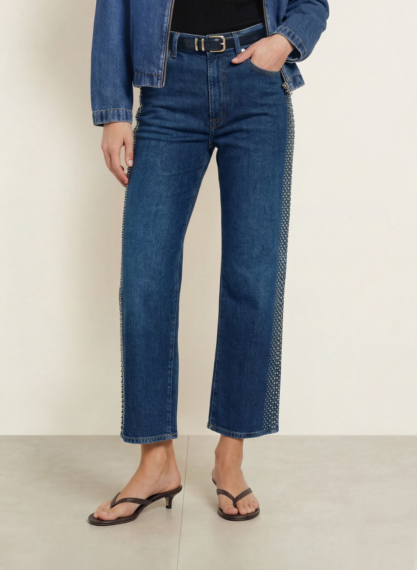 7 for all mankind Jean droit STOVEPIPE avec rivets: 3S5 REVOLT