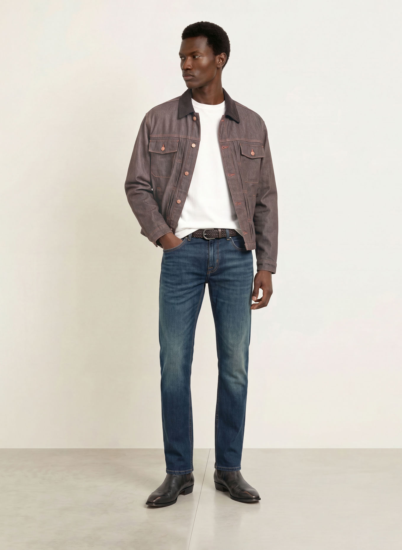 7 for all mankind Denim jacket: 3TW Brown