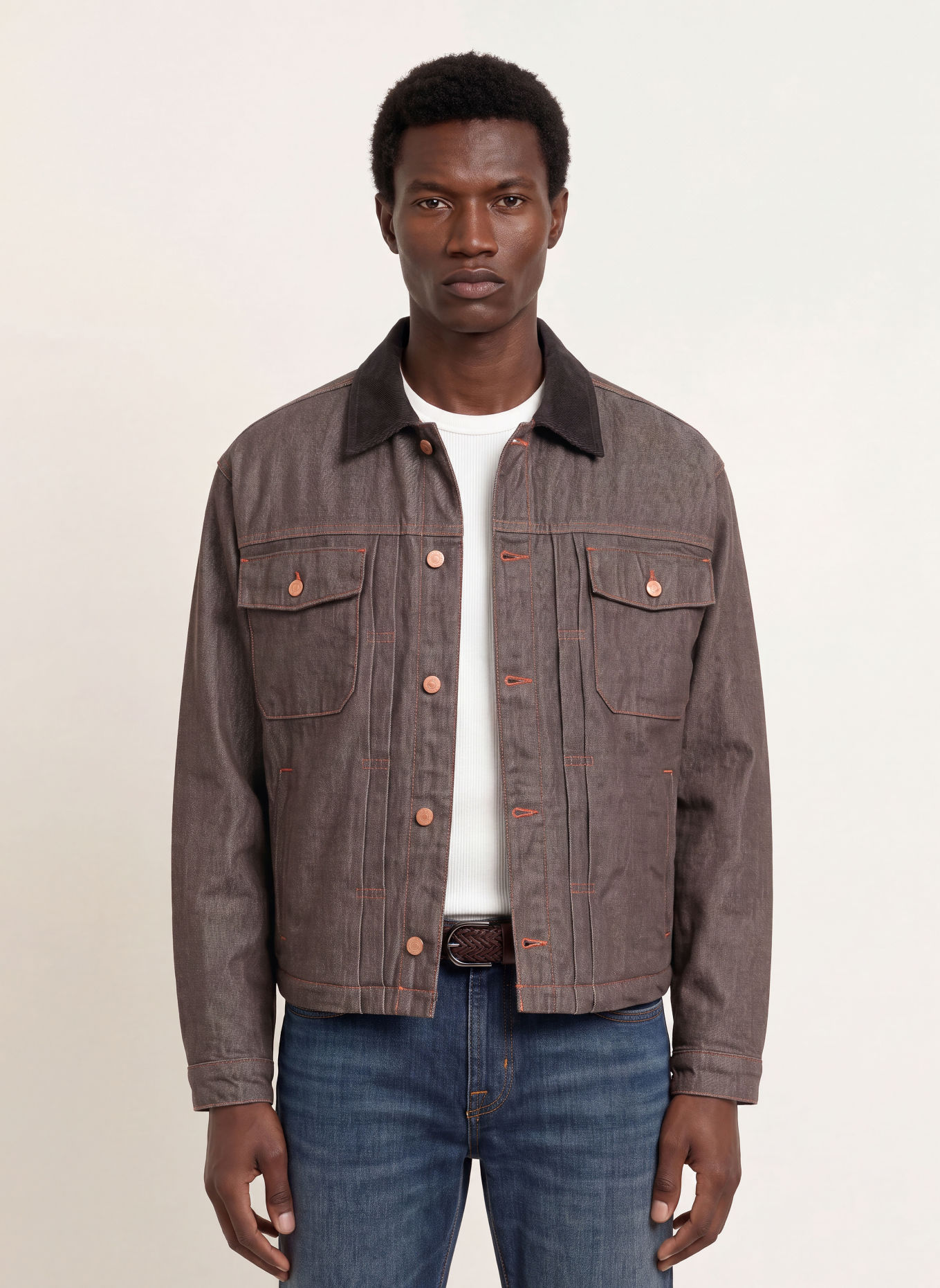 7 for all mankind Denim jacket: 3TW Brown