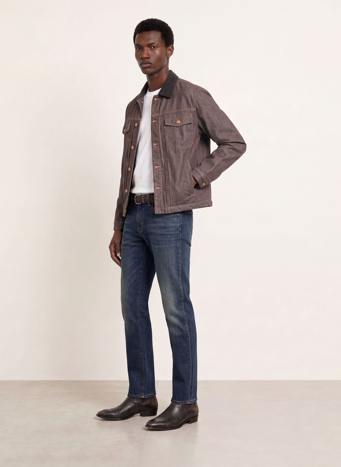 7 for all mankind Denim jacket: 3TW Brown