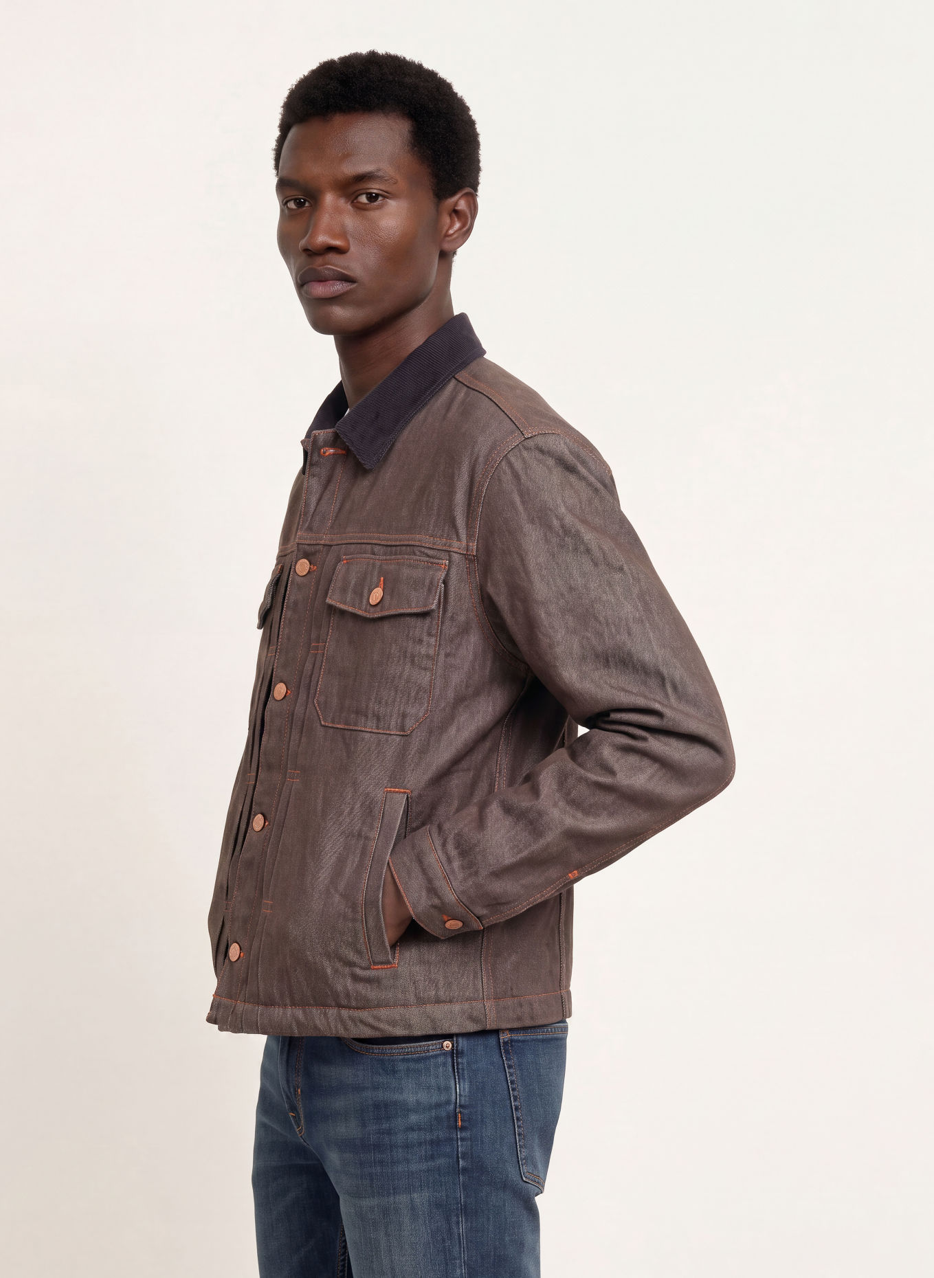 7 for all mankind Denim jacket: 3TW Brown