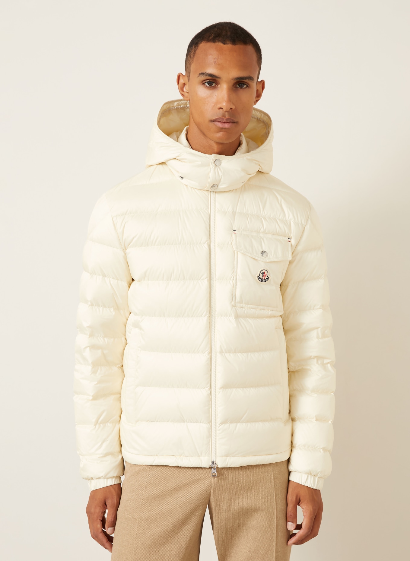 MONCLER VERITH Down Jacket with Detachable Hood: ECRU