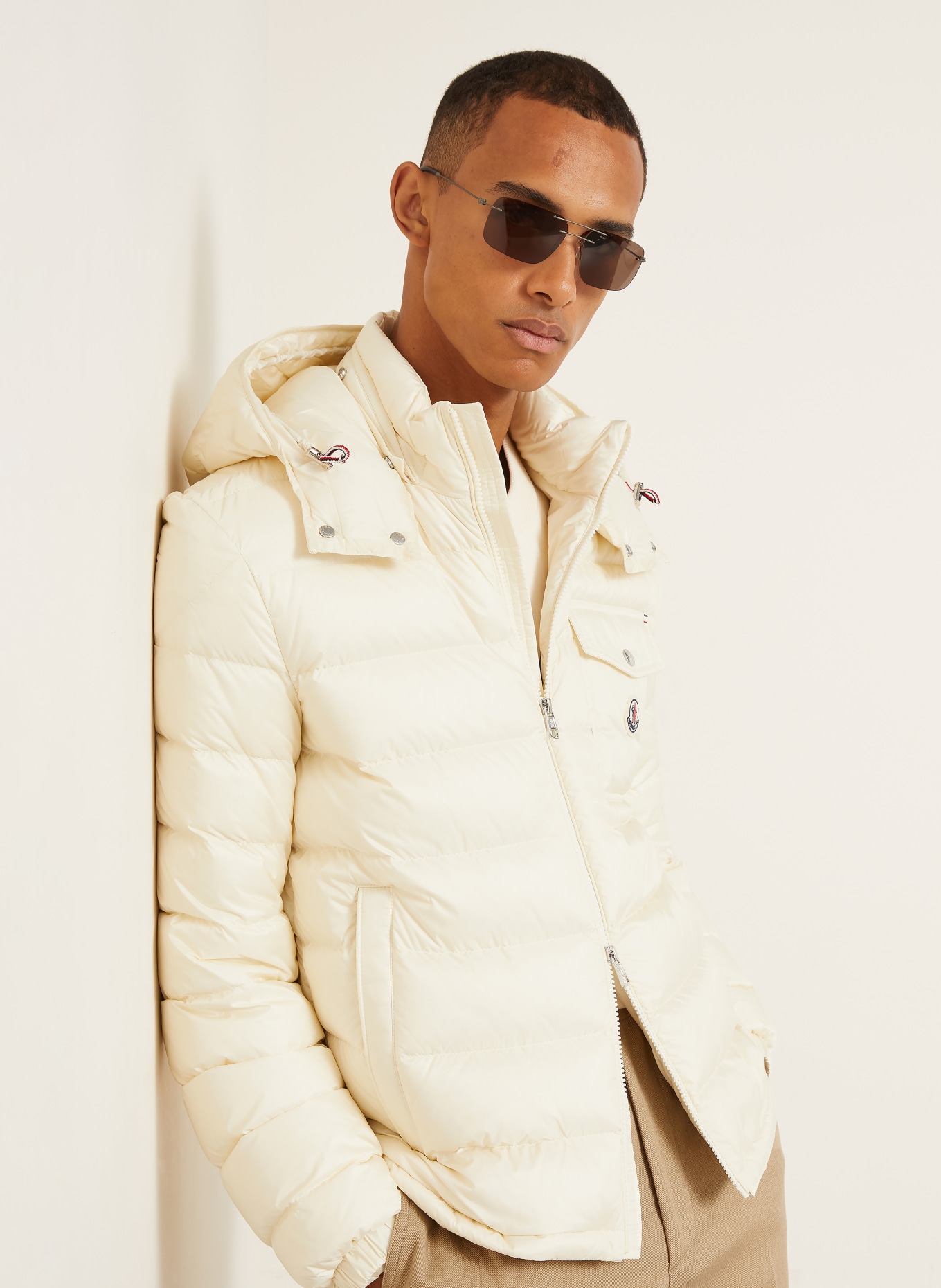 MONCLER VERITH Down Jacket with Detachable Hood: ECRU