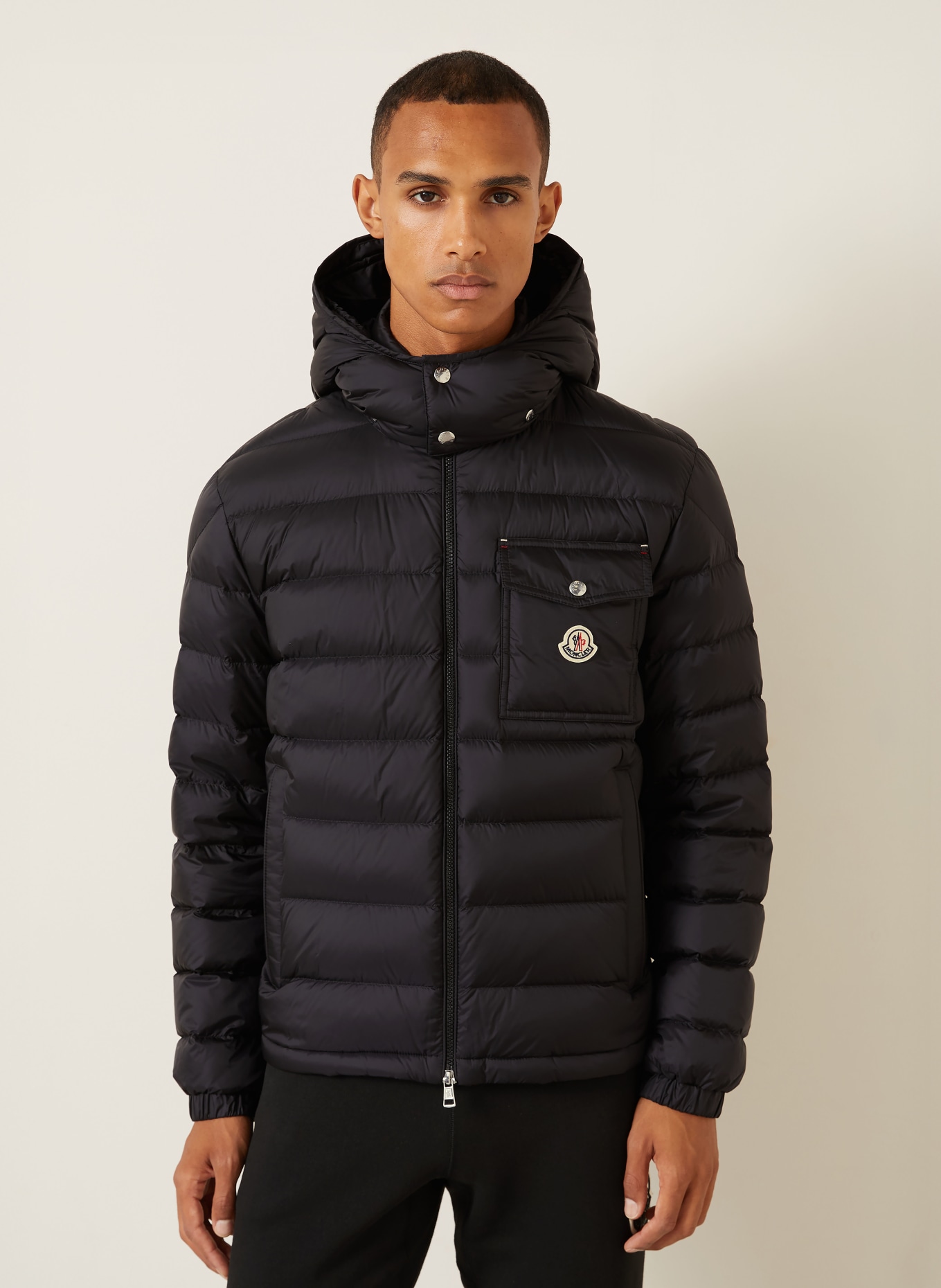 MONCLER VERITH Down Jacket with Detachable Hood: BLACK