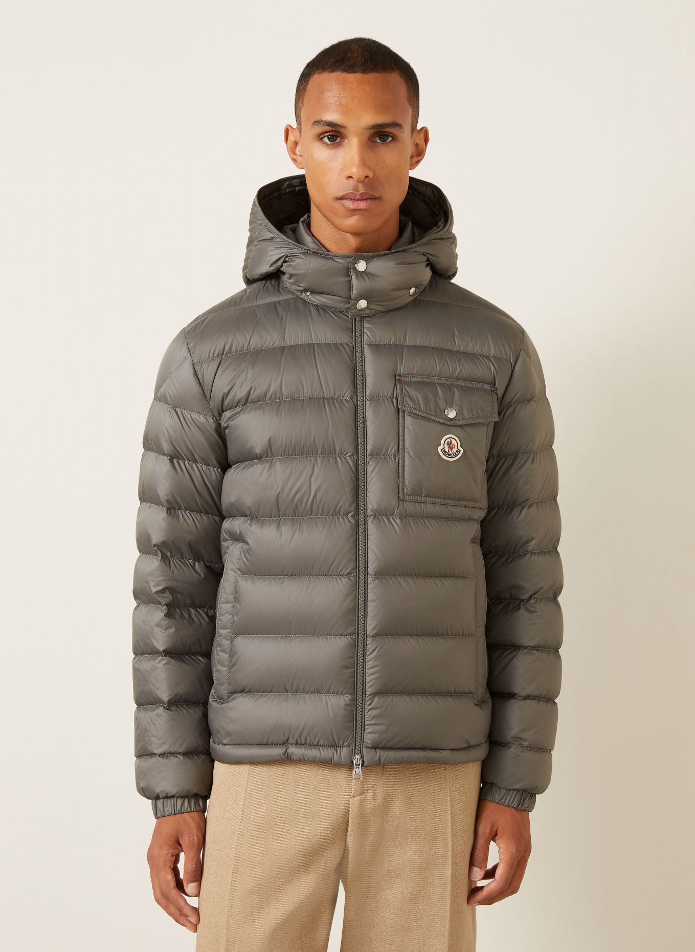 MONCLER VERITH Down Jacket with Detachable Hood: GRAY