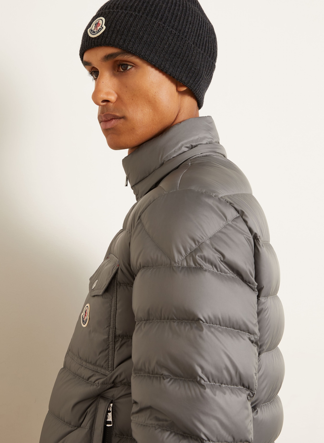 MONCLER VERITH Down Jacket with Detachable Hood: GRAY