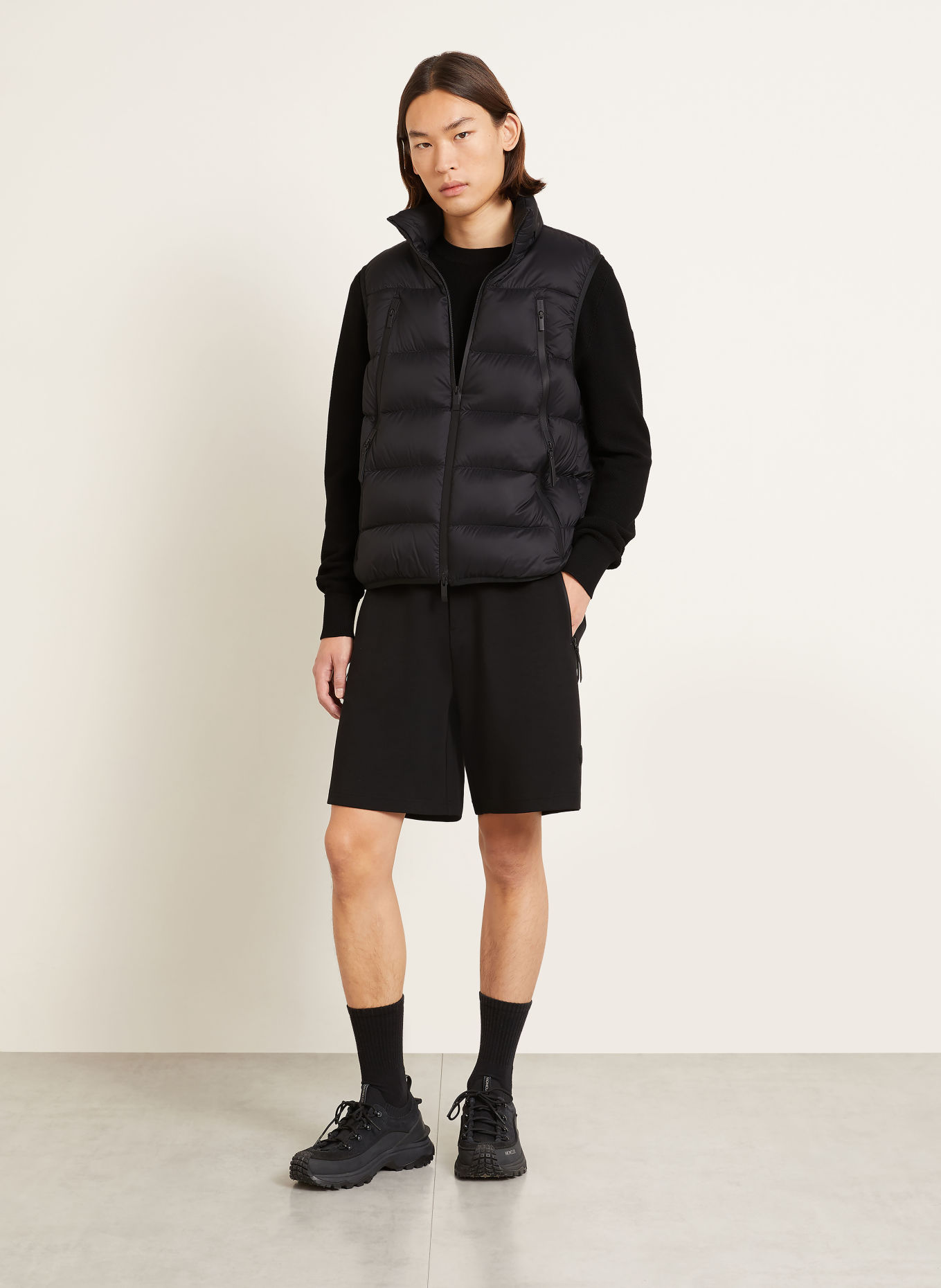 MONCLER RETICONE Down Vest: BLACK