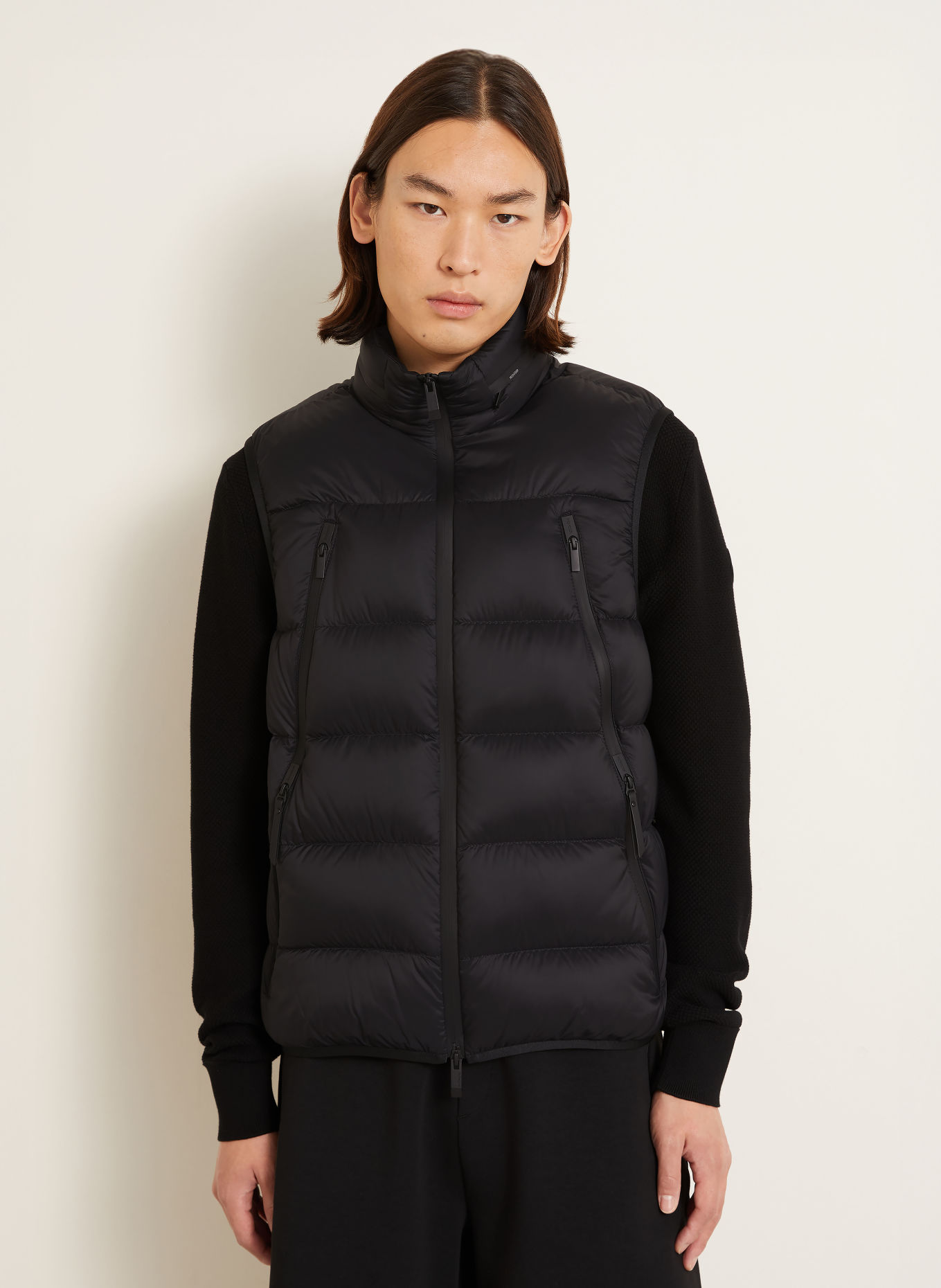 MONCLER RETICONE Down Vest: BLACK
