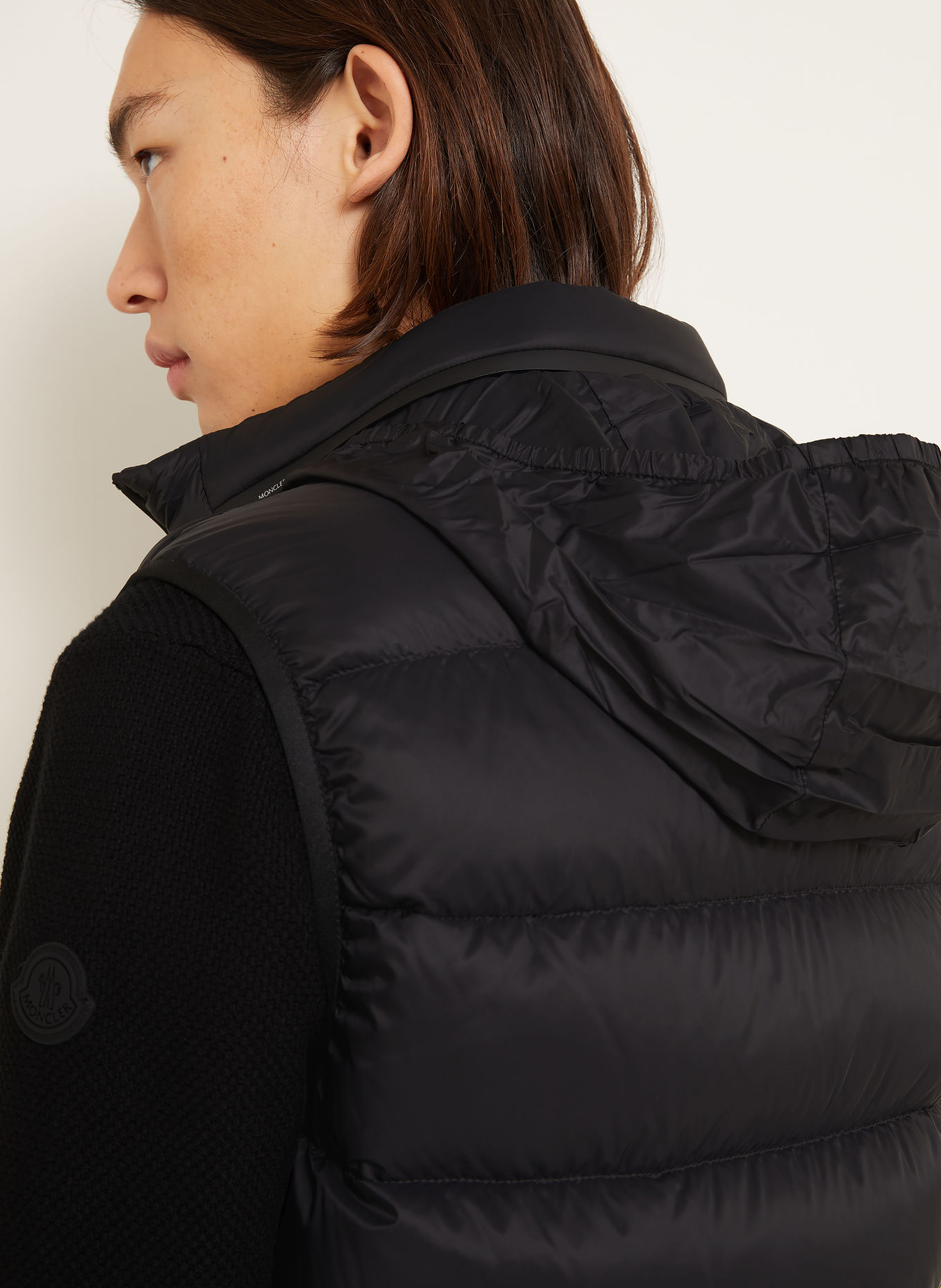 MONCLER RETICONE Down Vest: BLACK