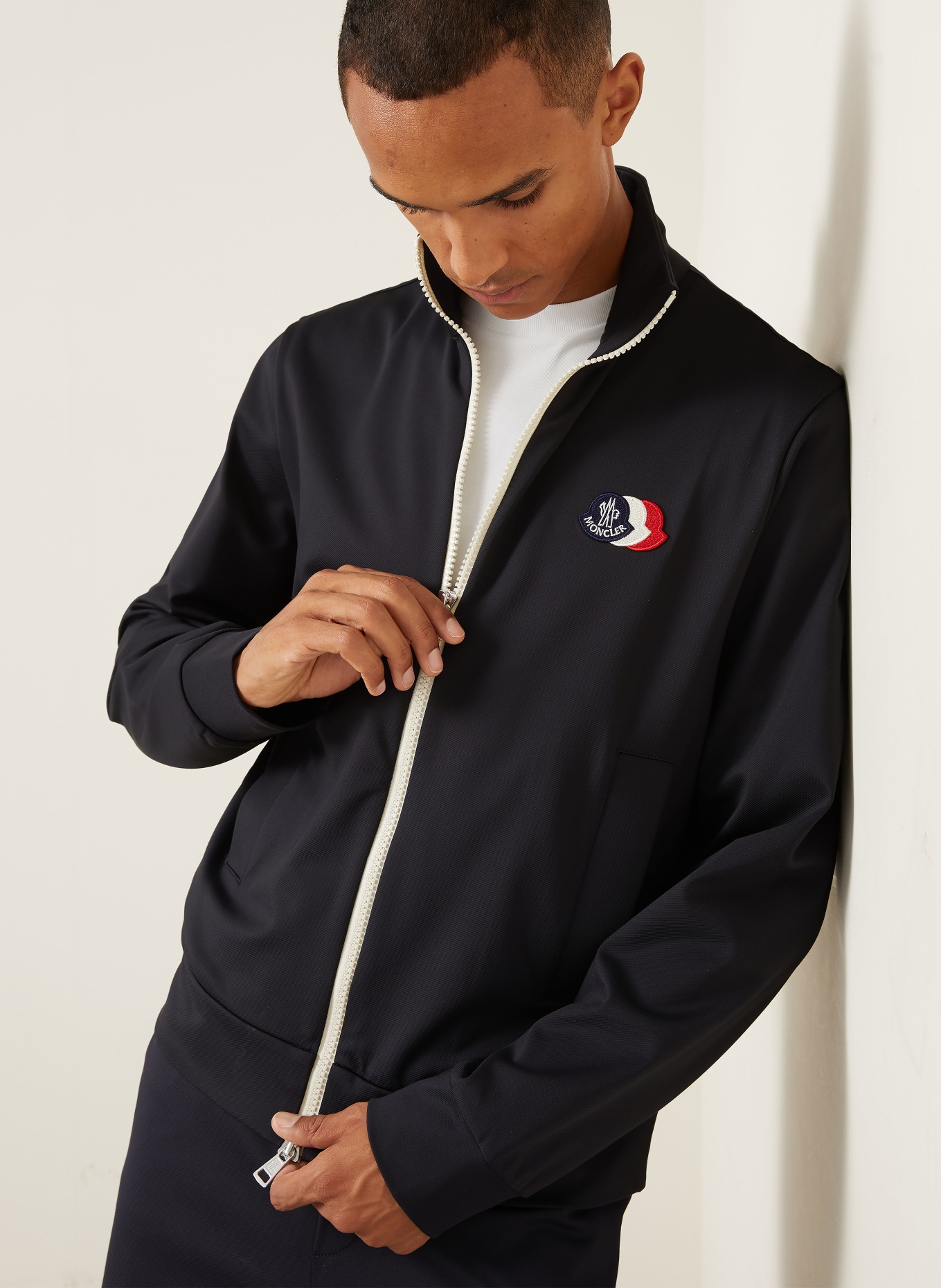 MONCLER Jerseyová bunda: TMAVĚ MODRÁ