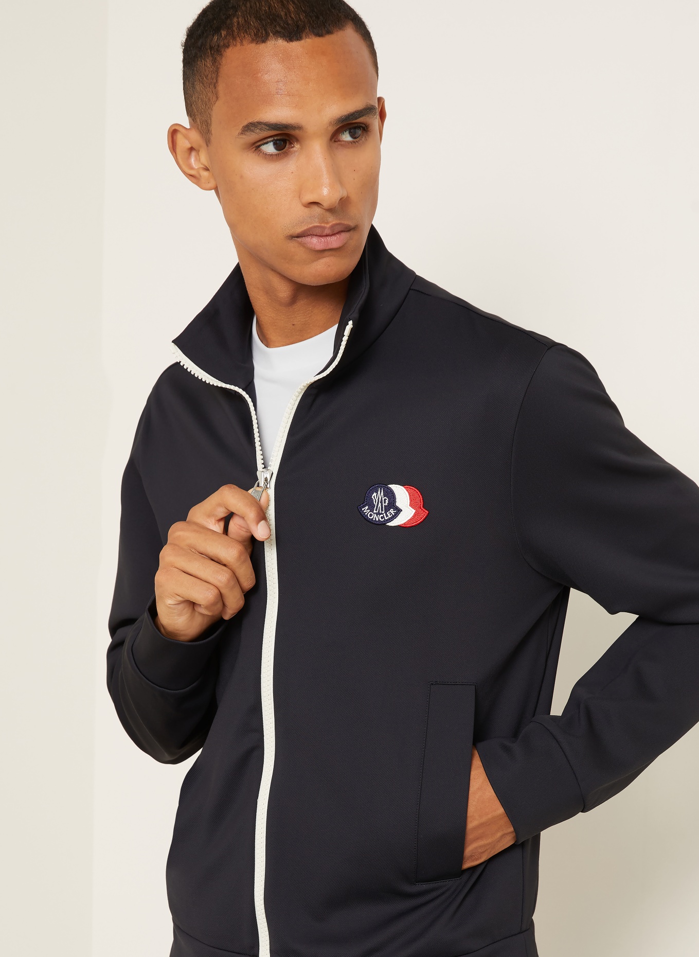 MONCLER Jerseyová bunda: TMAVĚ MODRÁ