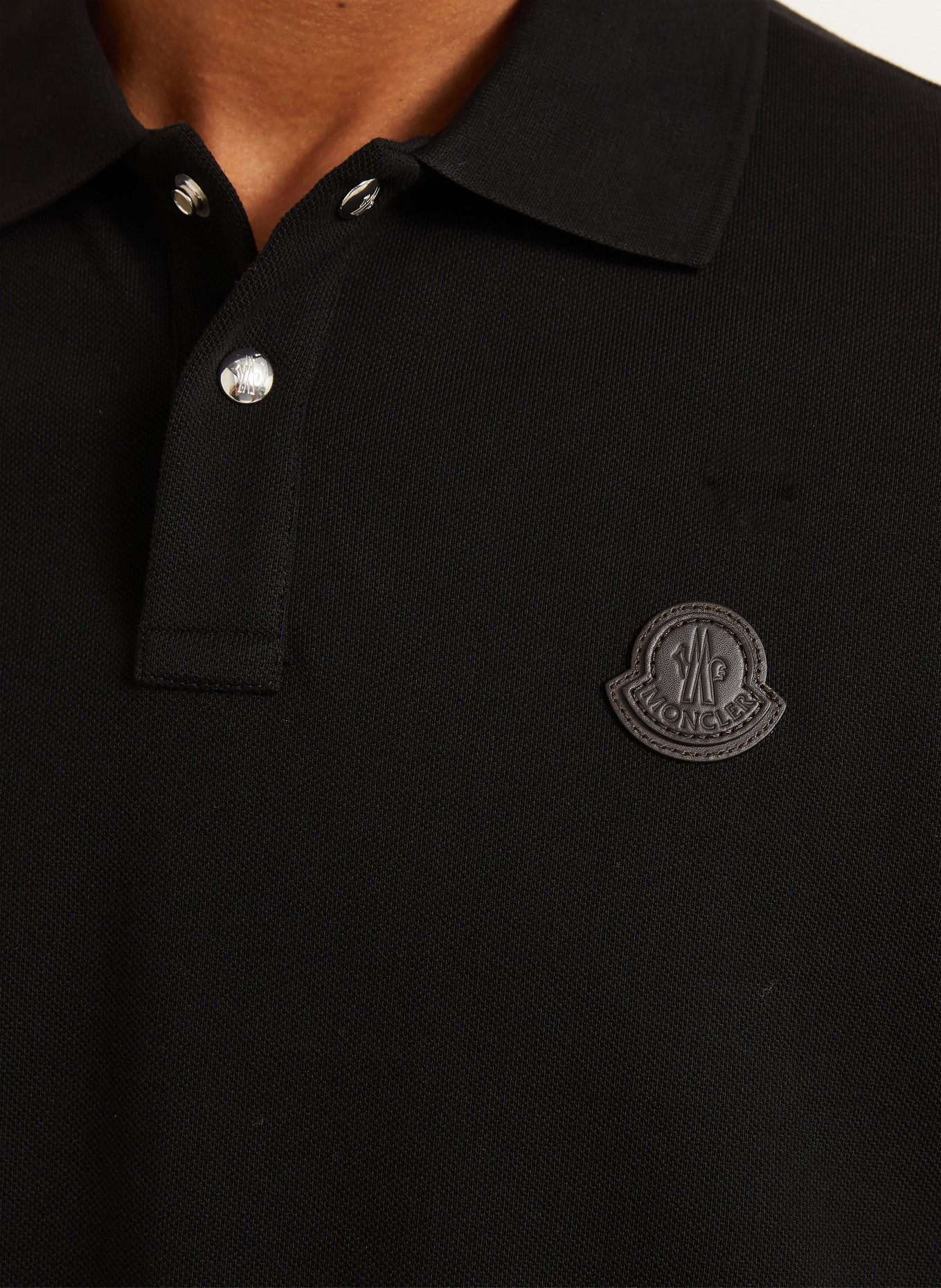 MONCLER Piqué-Poloshirt: SCHWARZ