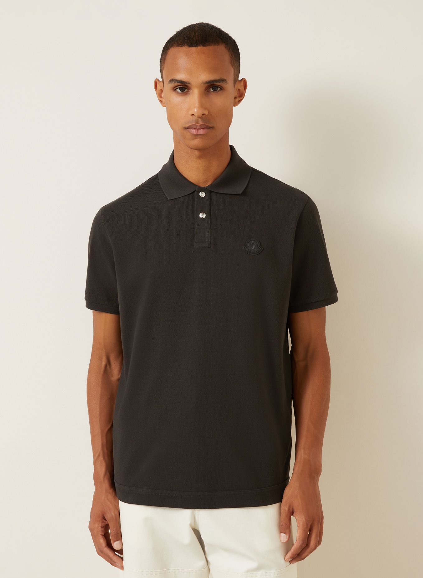 MONCLER Piqué-Poloshirt: SCHWARZ