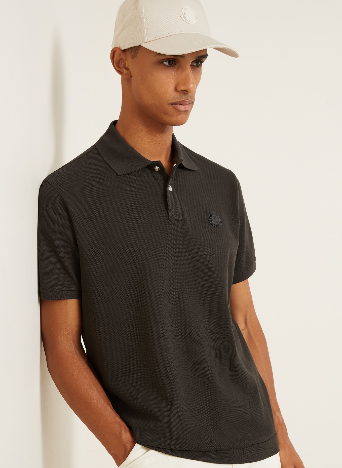 MONCLER Piqué-Poloshirt: SCHWARZ