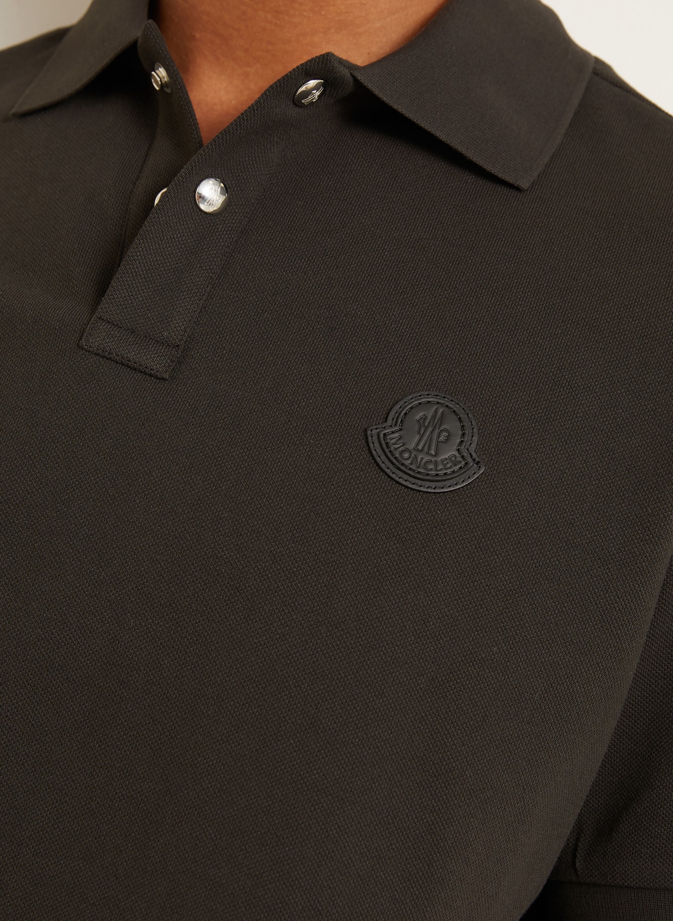 MONCLER Piqué-Poloshirt: SCHWARZ