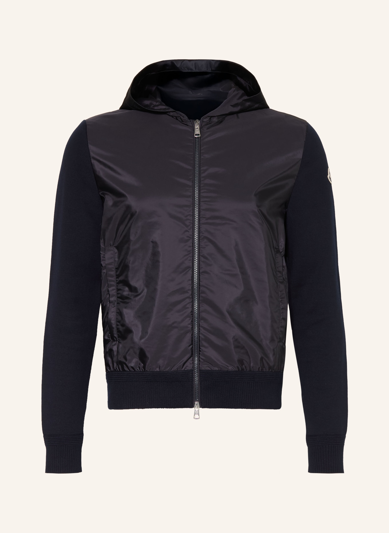 MONCLER Stickad kofta i blandmaterial: MÖRKBLÅ