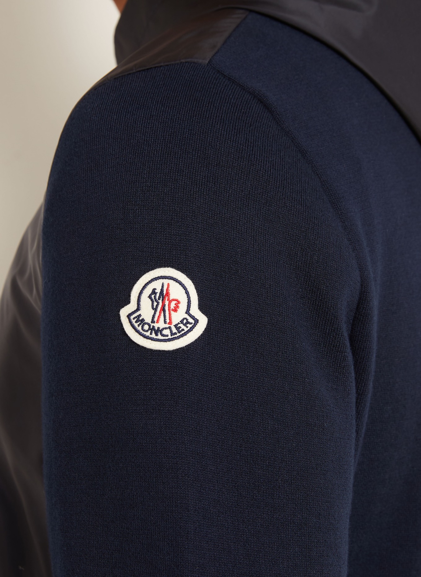 MONCLER Stickad kofta i blandmaterial: MÖRKBLÅ