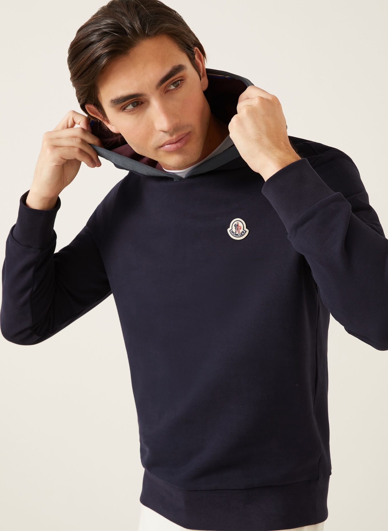 MONCLER Hoodie: DUNKELBLAU / DUNKELGRAU