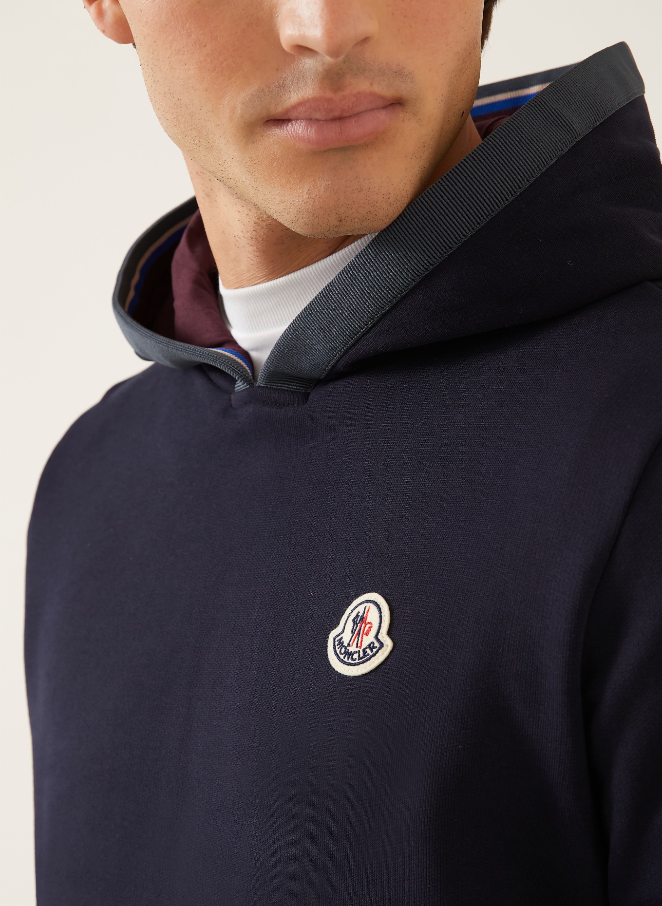 MONCLER Hoodie: DUNKELBLAU / DUNKELGRAU