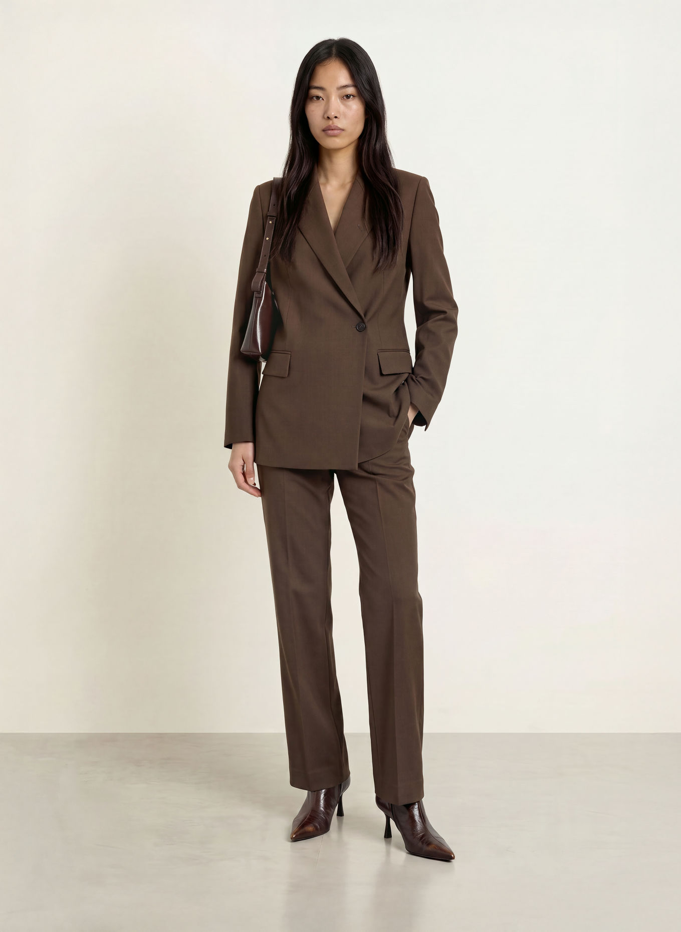 TIGER OF SWEDEN Pantalon palazzo EEDIT: MARRON FONCÉ