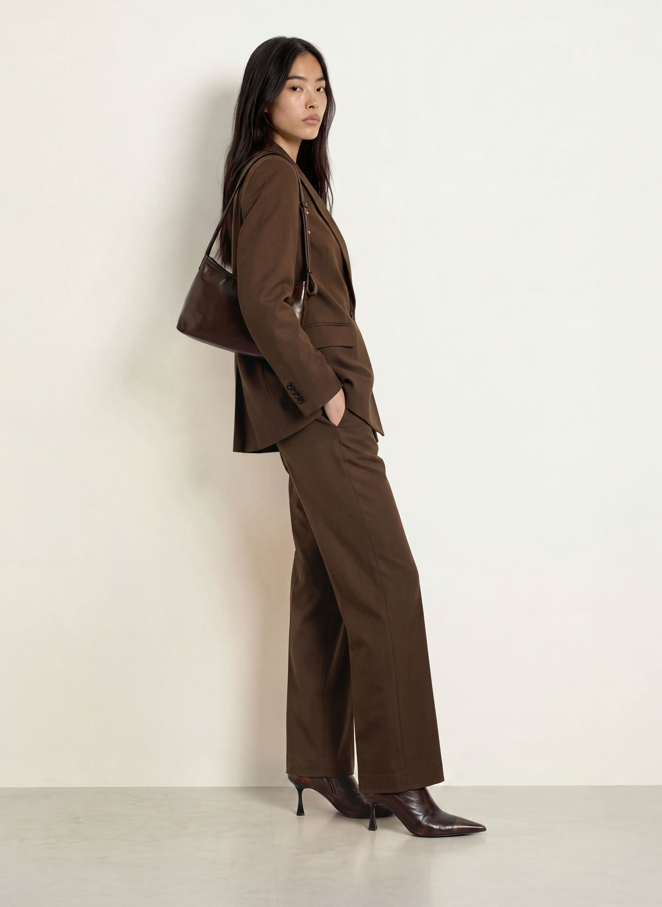 TIGER OF SWEDEN Pantalon palazzo EEDIT: MARRON FONCÉ