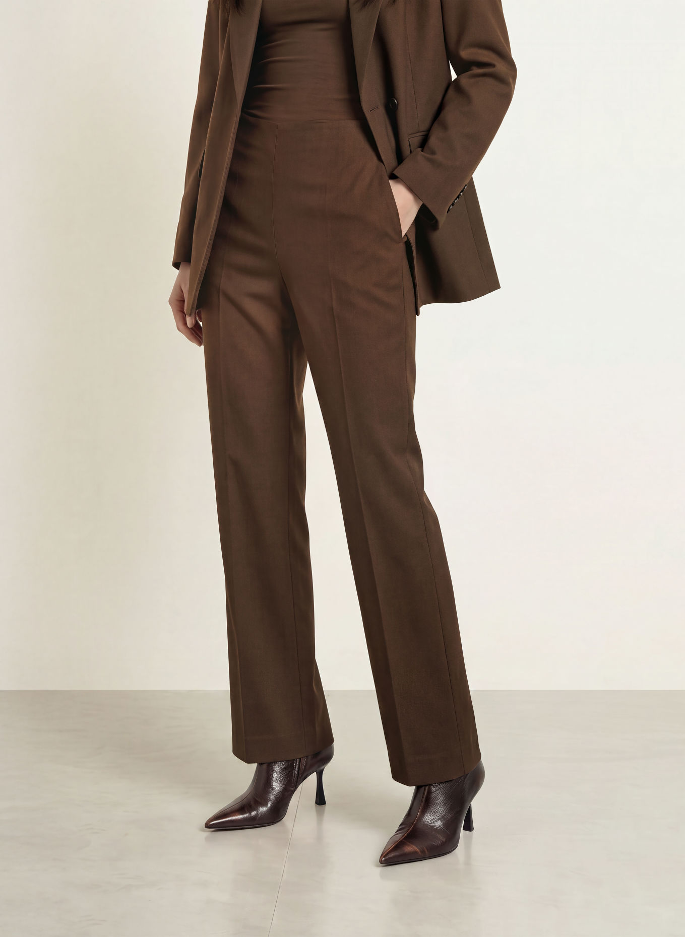 TIGER OF SWEDEN Pantalon palazzo EEDIT: MARRON FONCÉ