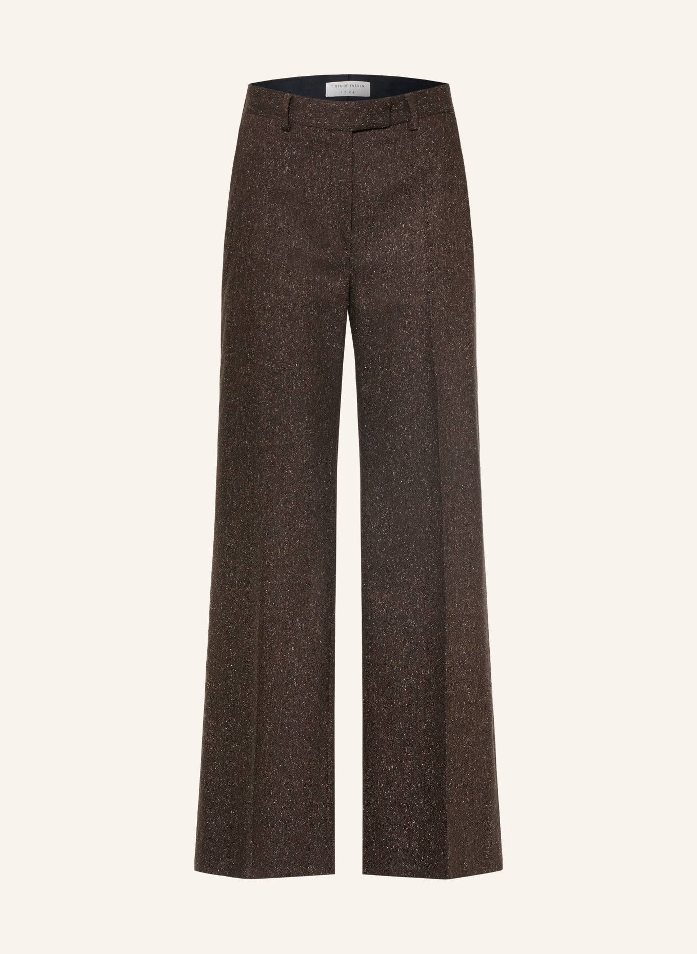TIGER OF SWEDEN Pantalon palazzo IRIT: GRIS FONCÉ / BLANC
