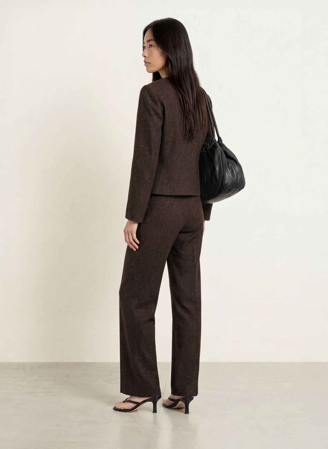 TIGER OF SWEDEN Pantalon palazzo IRIT: GRIS FONCÉ / BLANC