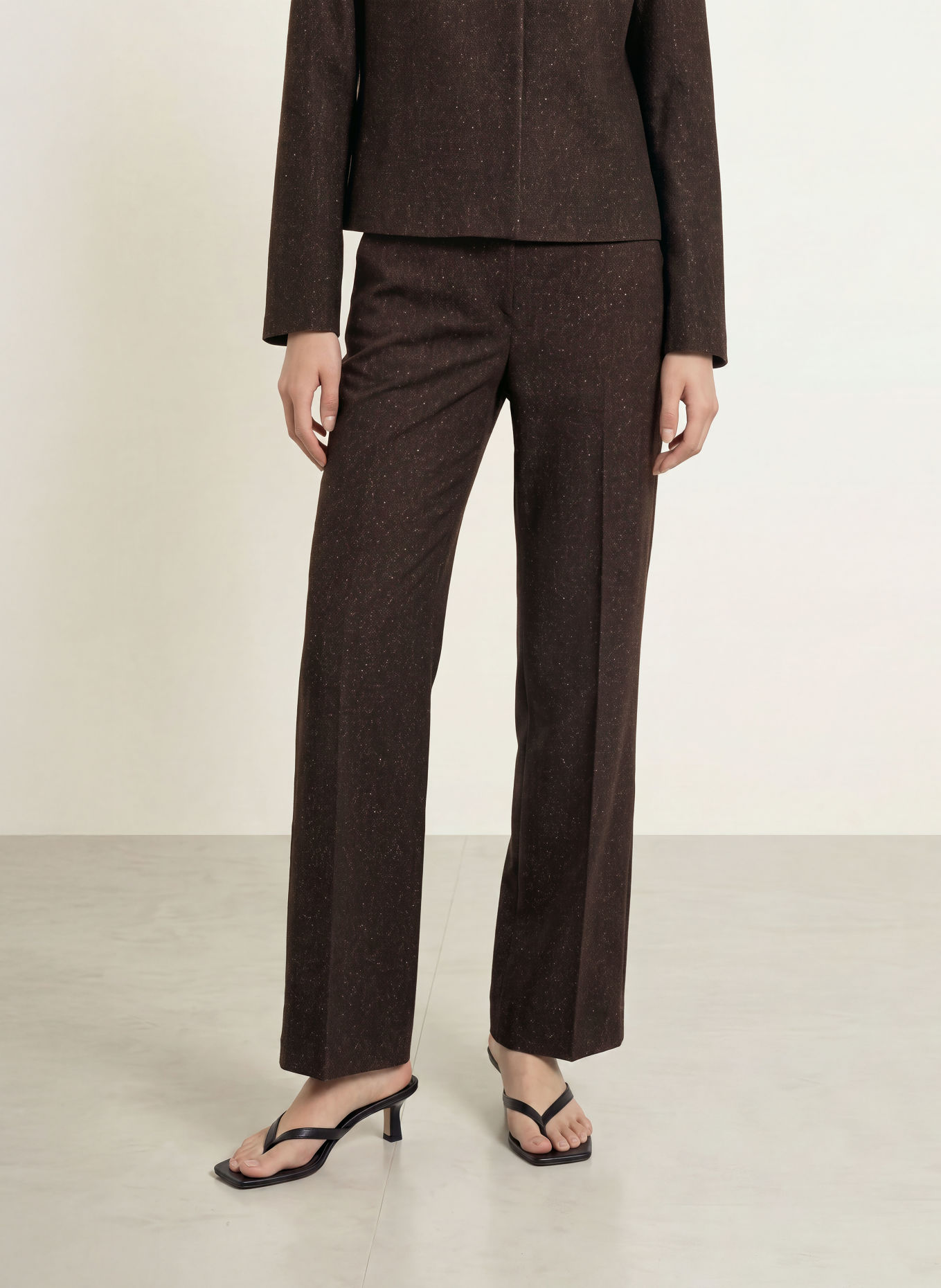 TIGER OF SWEDEN Pantalon palazzo IRIT: GRIS FONCÉ / BLANC