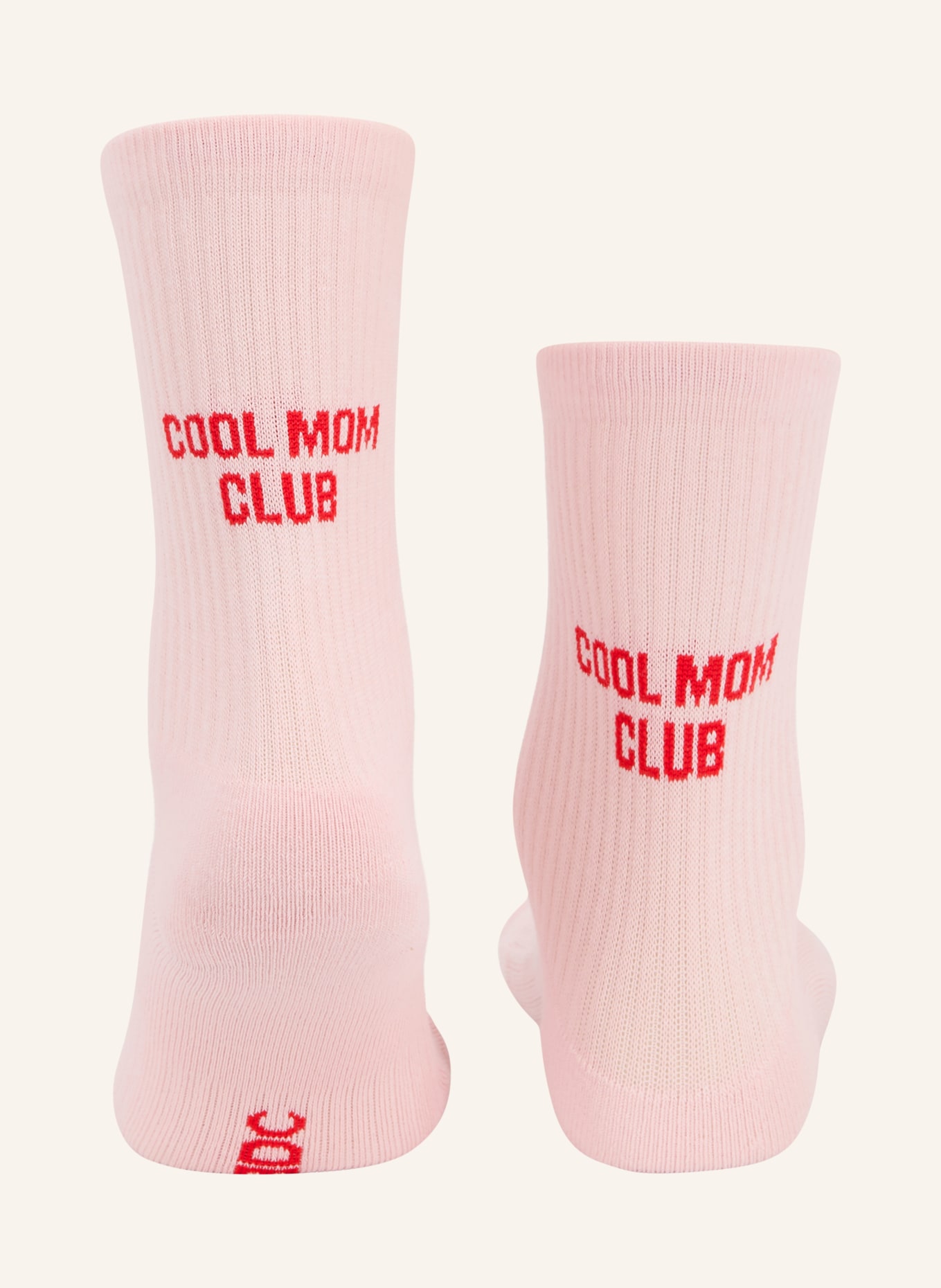 NBDC Socks COOL MOM CLUB: LIGHT PINK / RED