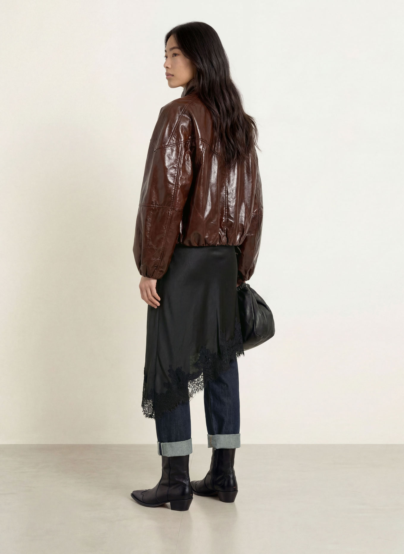 CPH MUSE Lederjacke CMKRISTA: DUNKELBRAUN