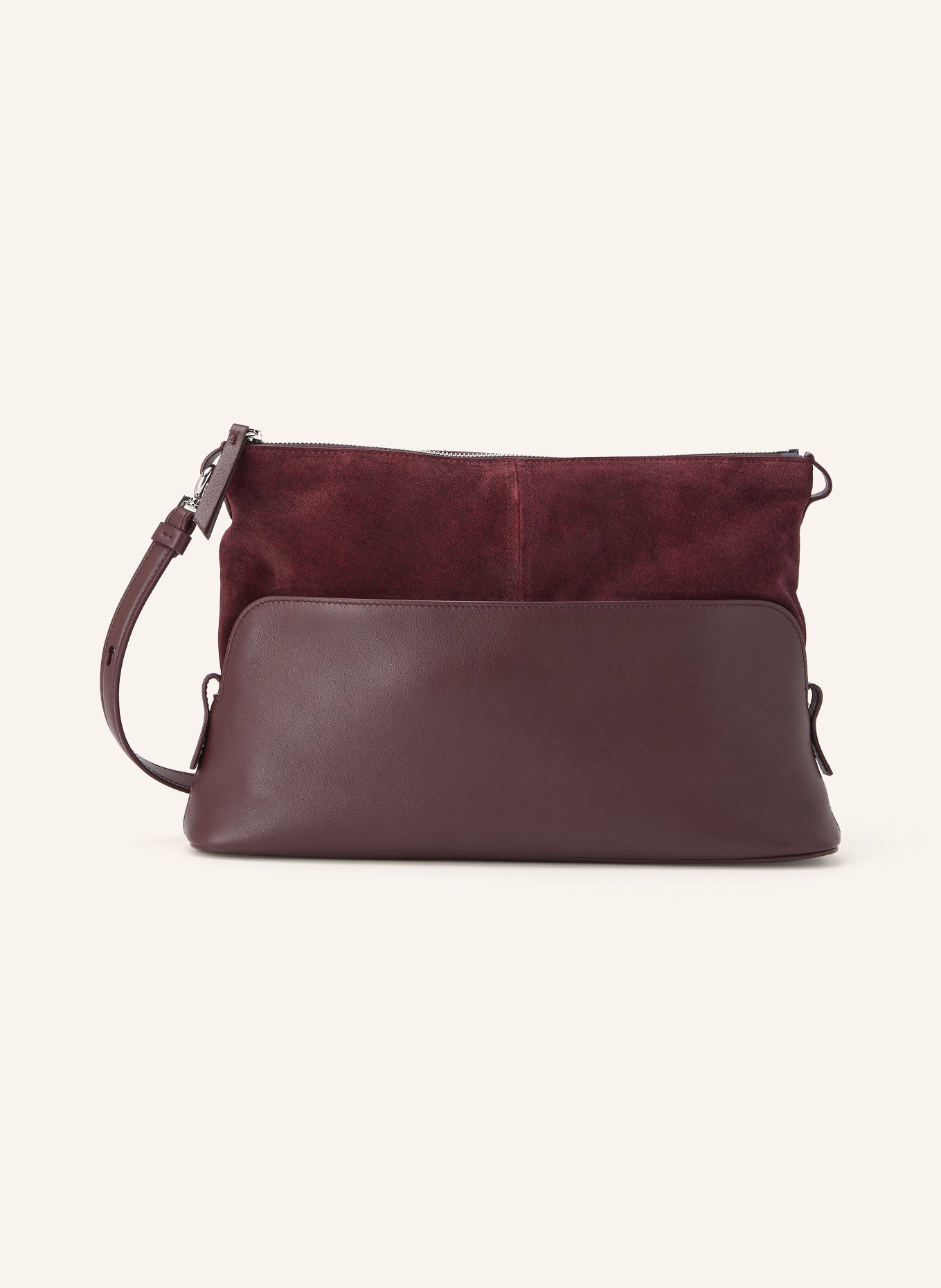 Maison Margiela Clutch 5AC SOFT: DUNKELROT / SILBER