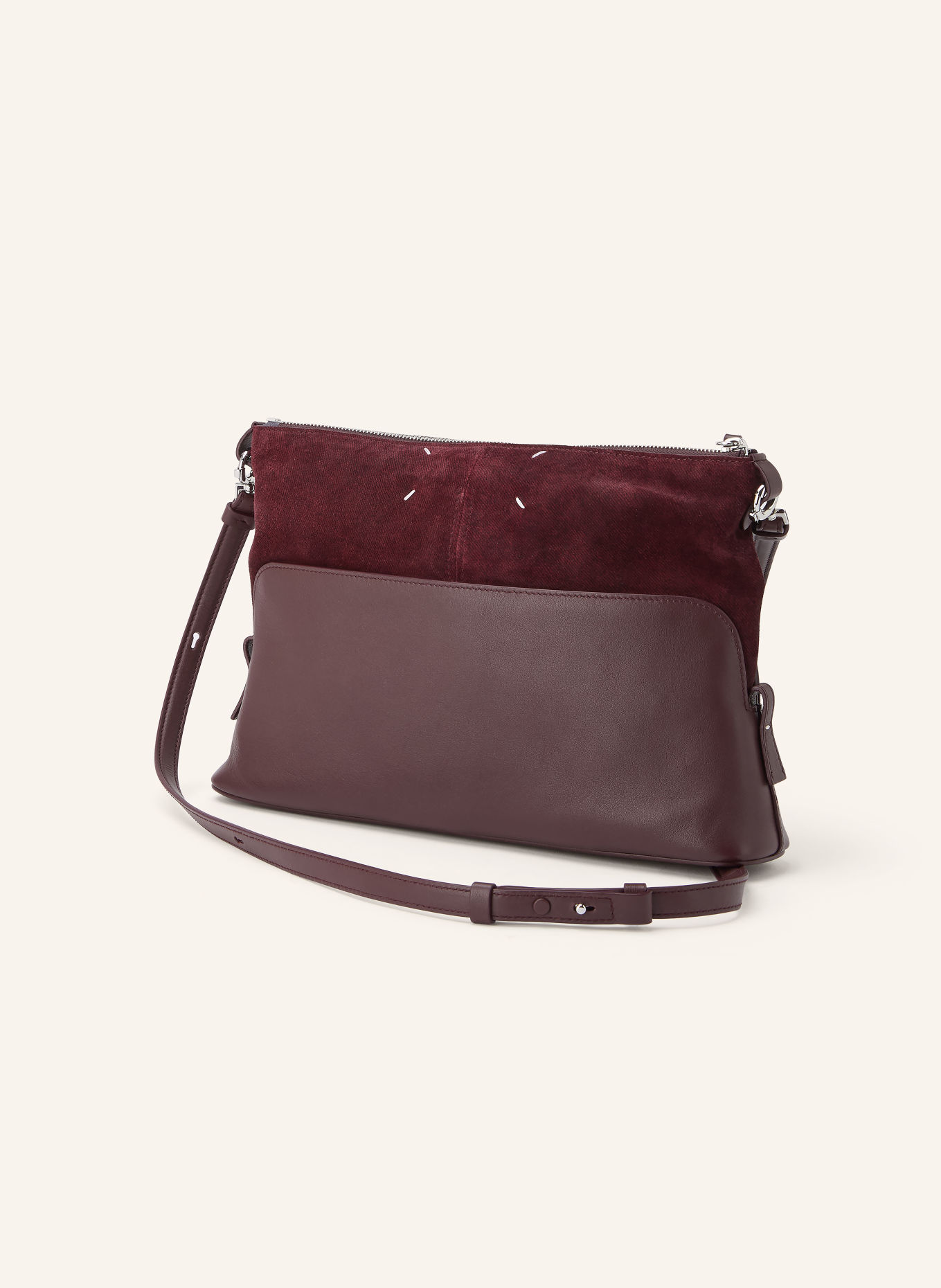 Maison Margiela Clutch 5AC SOFT: DUNKELROT / SILBER