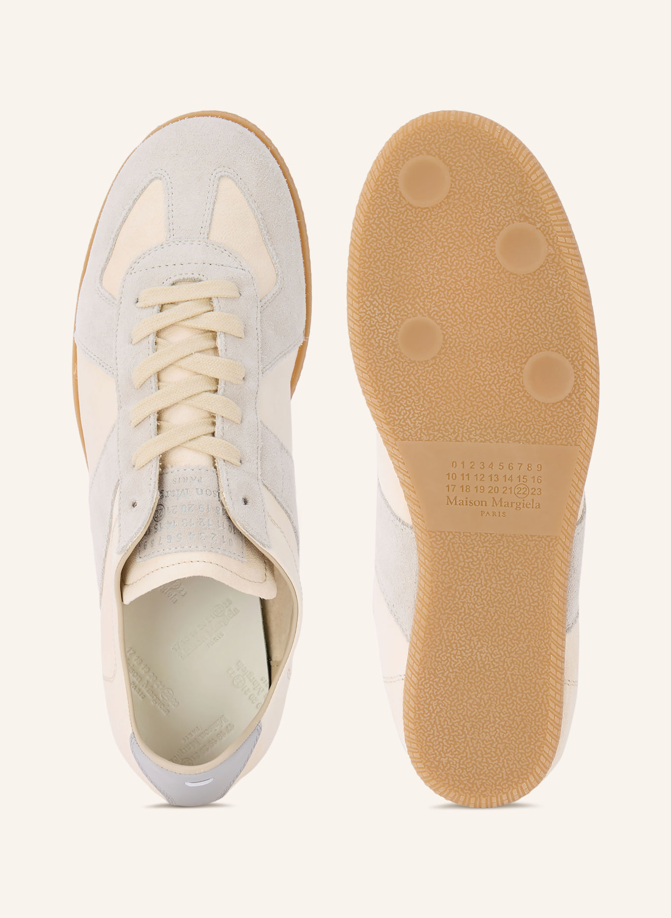 Maison Margiela REPLICA SOFT Sneakers: CREAM / BLUE GRAY