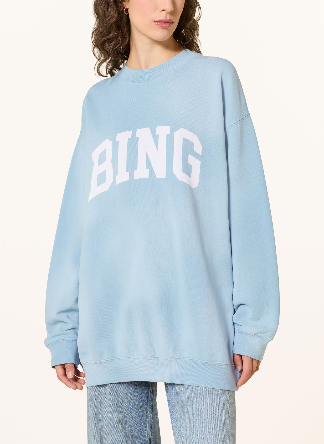 ANINE BING Sweatshirt TYLER: LICHTBLAUW / WIT