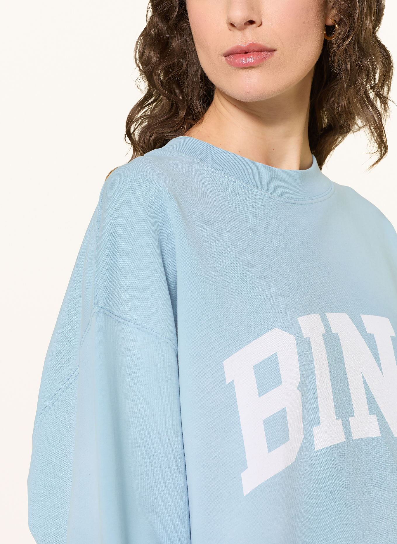 ANINE BING Sweatshirt TYLER: LICHTBLAUW / WIT