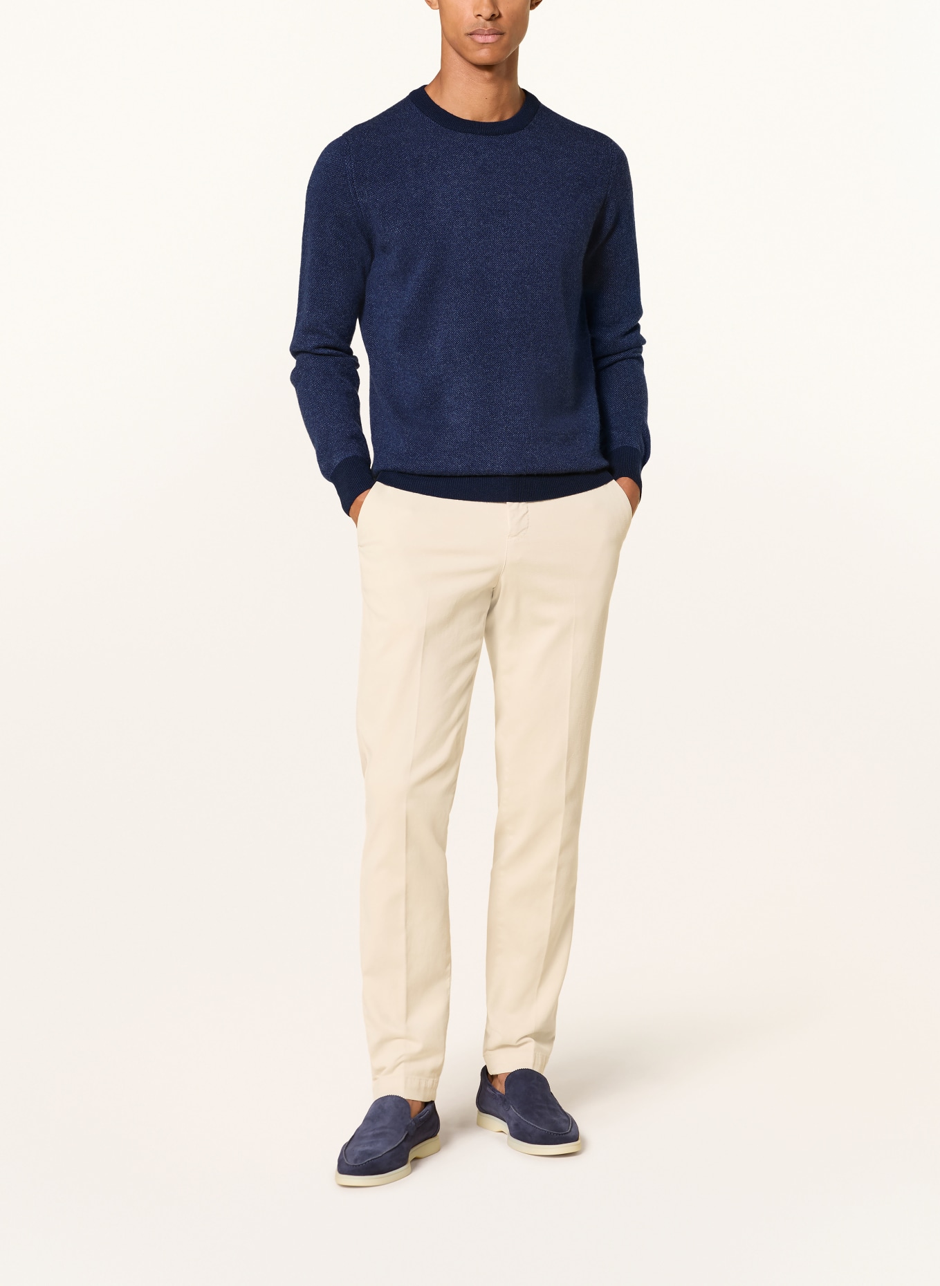 Aurélien Cashmere Sweater: BLUE / DARK BLUE