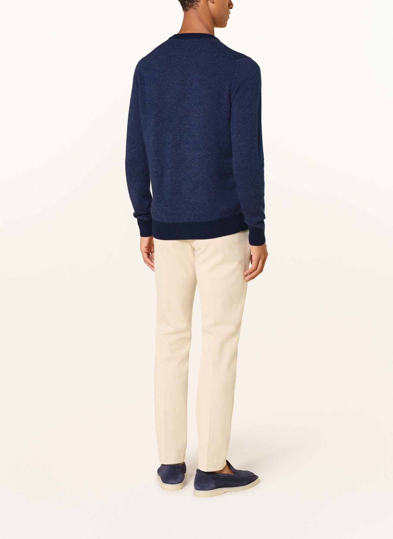 Aurélien Cashmere Sweater: BLUE / DARK BLUE