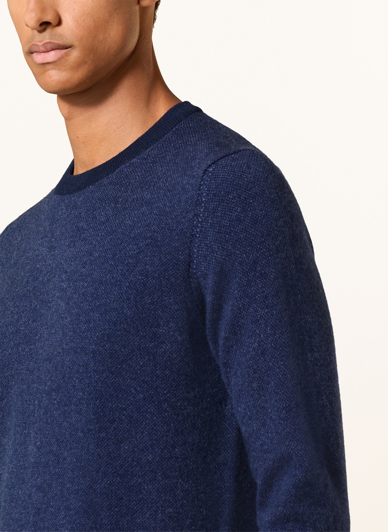 Aurélien Cashmere Sweater: BLUE / DARK BLUE