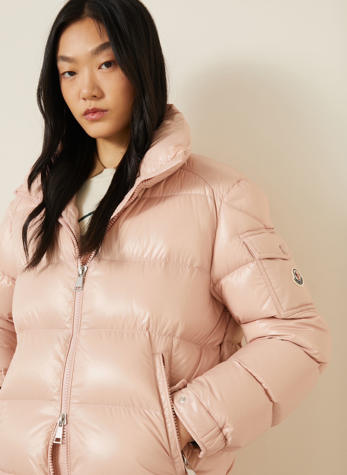 MONCLER Daunenjacke MAIRE mit abnehmbarer Kapuze: HELLROSA