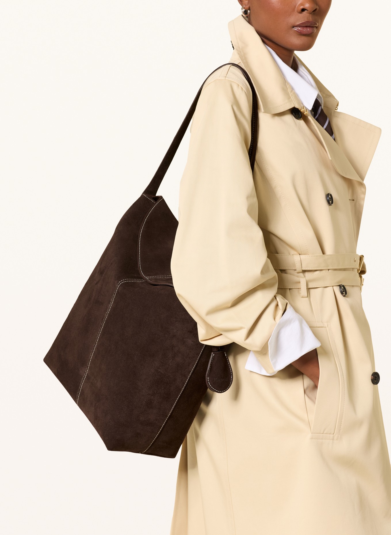 Flattered ALDA GRANDE Shoulder Bag: DARK BROWN / GOLD