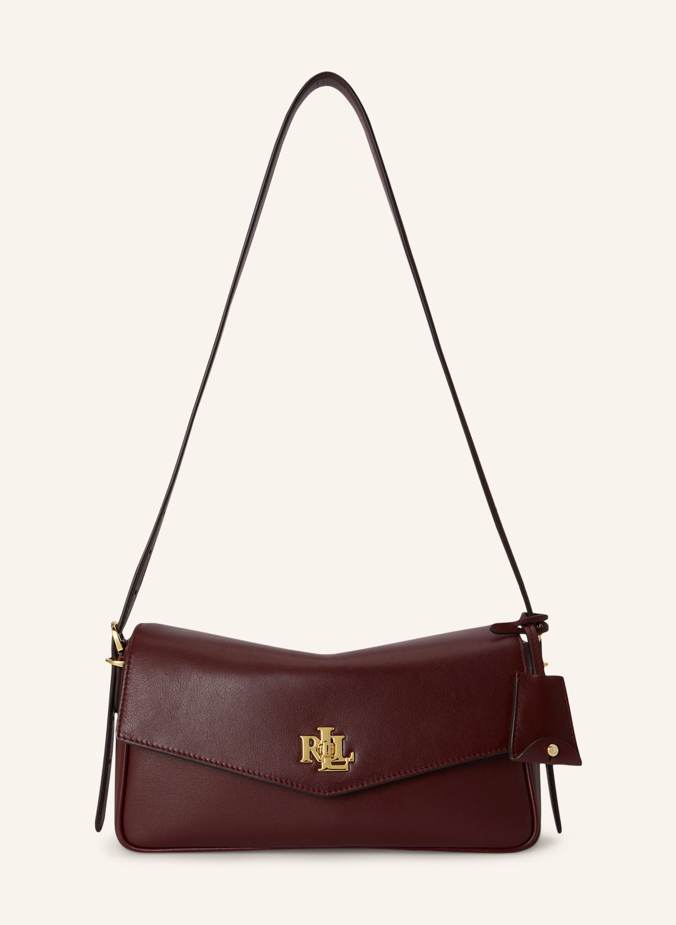 LAUREN RALPH LAUREN FARRAH MEDIUM Crossbody Bag: DARK RED / GOLD