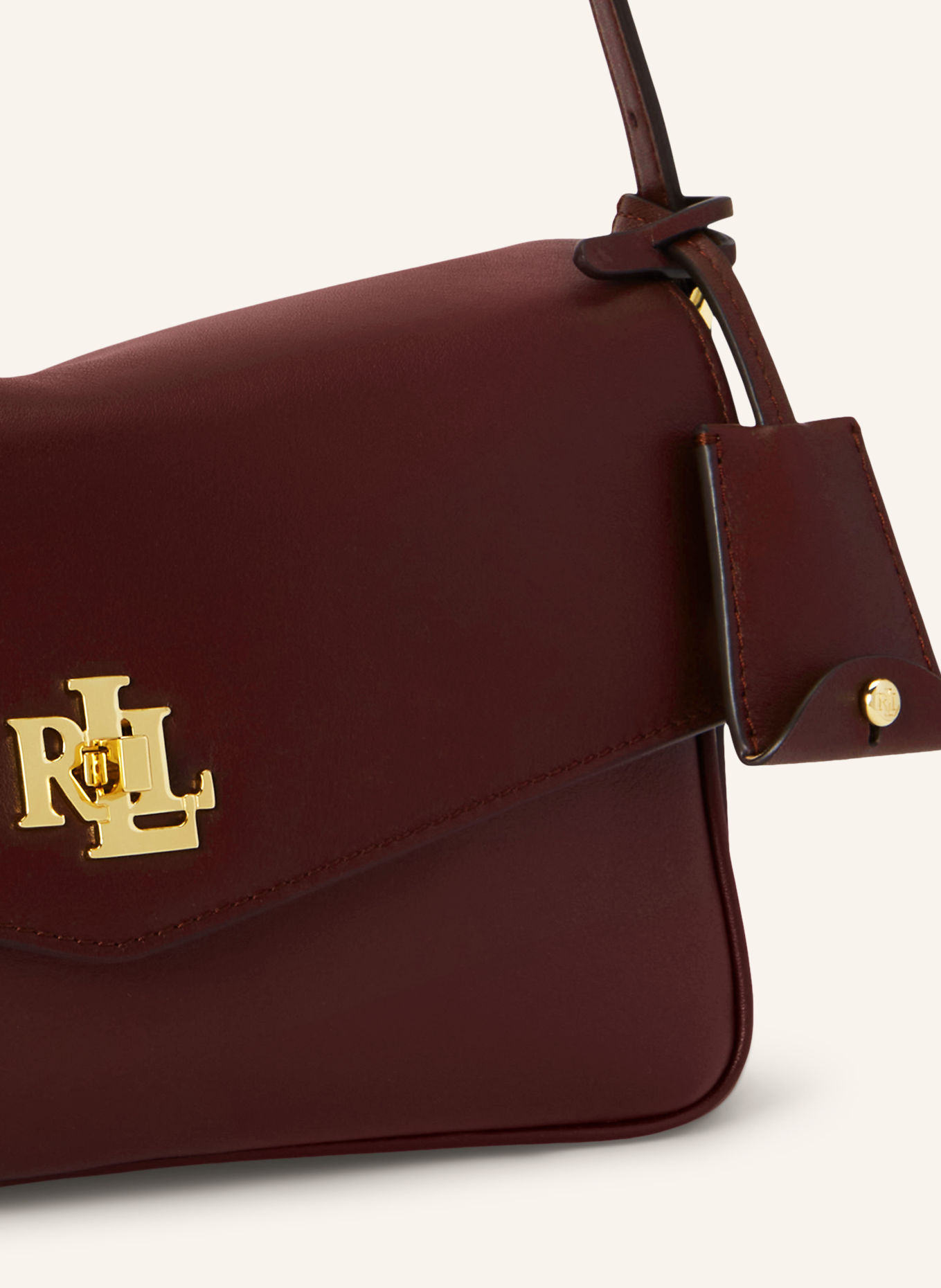 LAUREN RALPH LAUREN FARRAH MEDIUM Crossbody Bag: DARK RED / GOLD