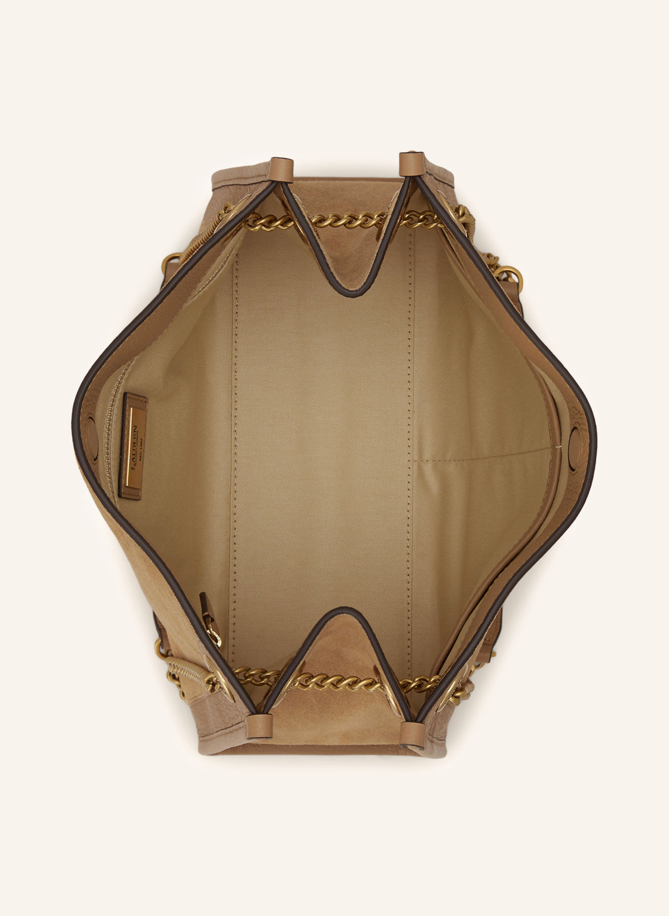 LAUREN RALPH LAUREN Schoudertas: CAMEL / GOUD
