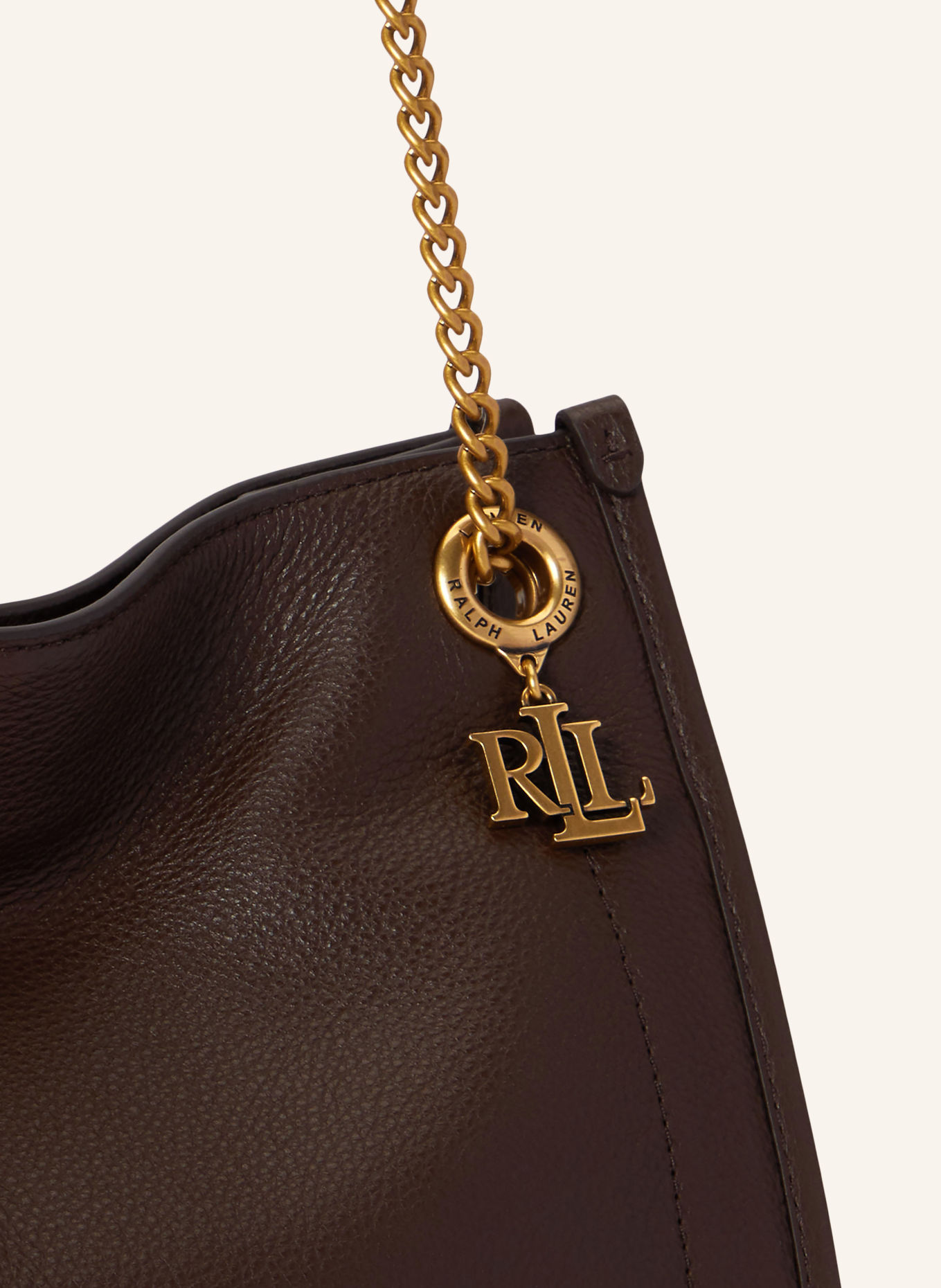 LAUREN RALPH LAUREN Geantă de umăr BRADLEY: MARO ÎNCHIS / AUR