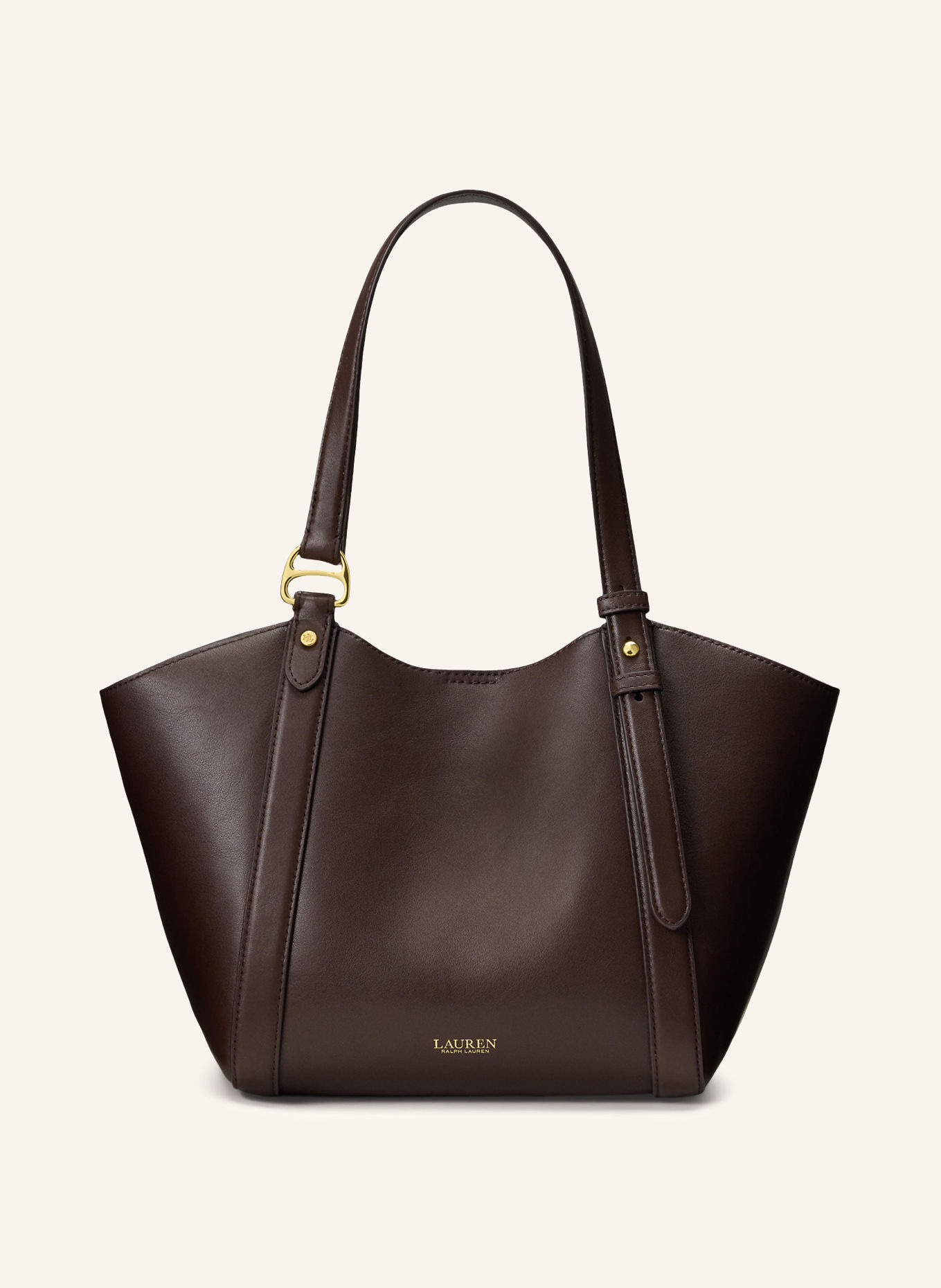 LAUREN RALPH LAUREN TASHA Handbag: DARK BROWN / GOLD